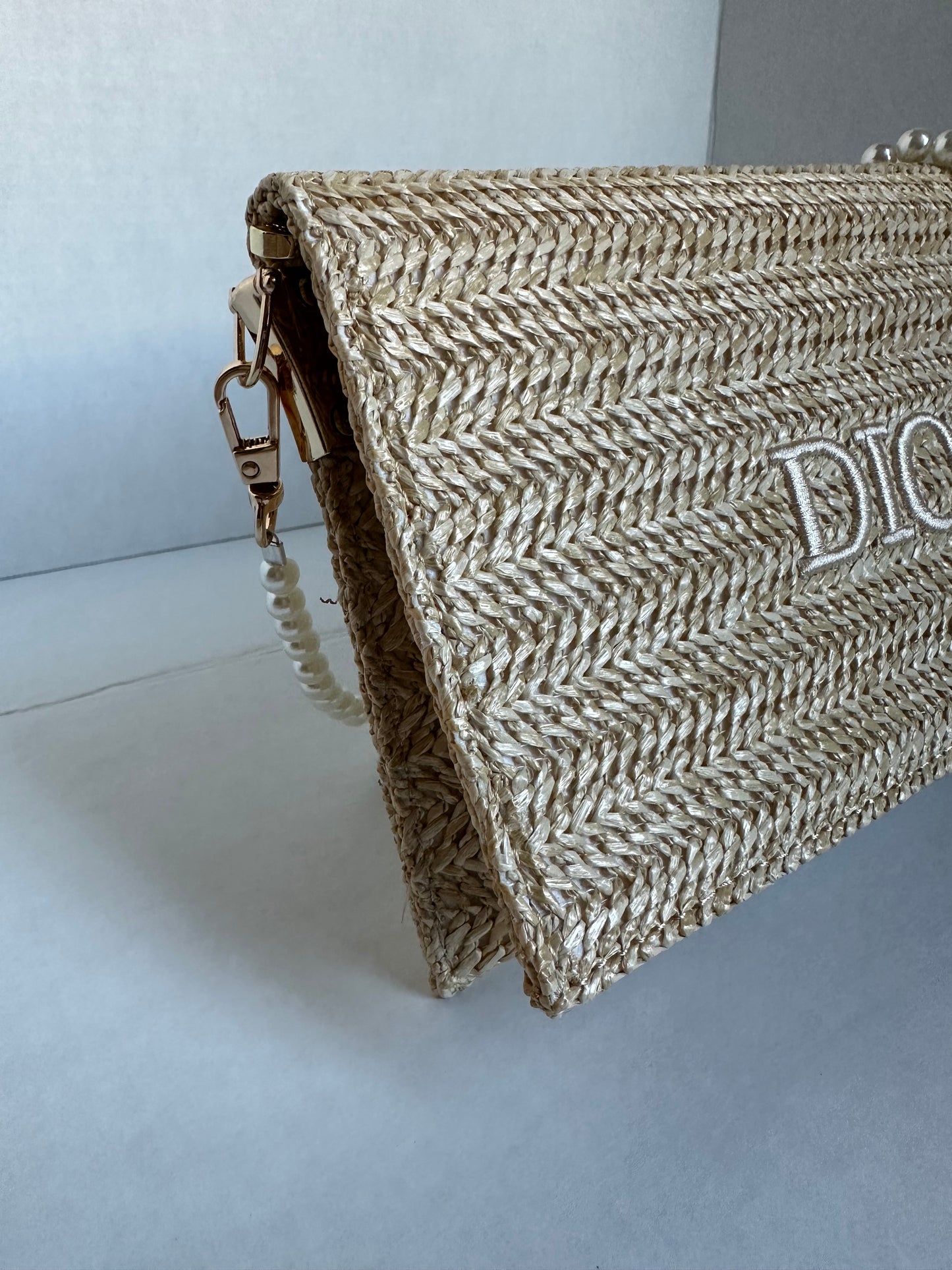 Christian Dior Raffia/Rattan Beauty Clutch Pouch Limited Edition