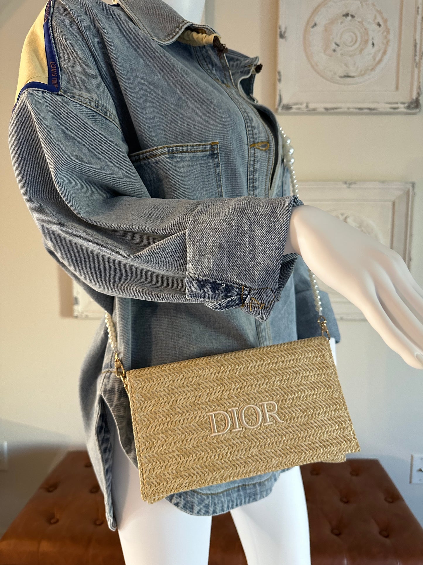 Christian Dior Raffia/Rattan Beauty Clutch Pouch Limited Edition