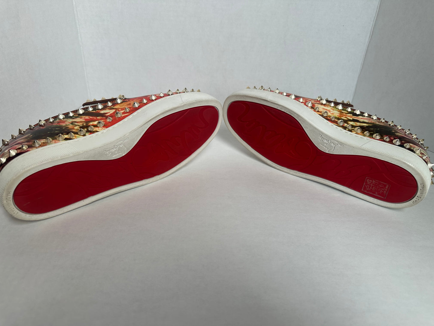 Available Christian Louboutin PIK Boat Flat Bazin Sneaker Spike