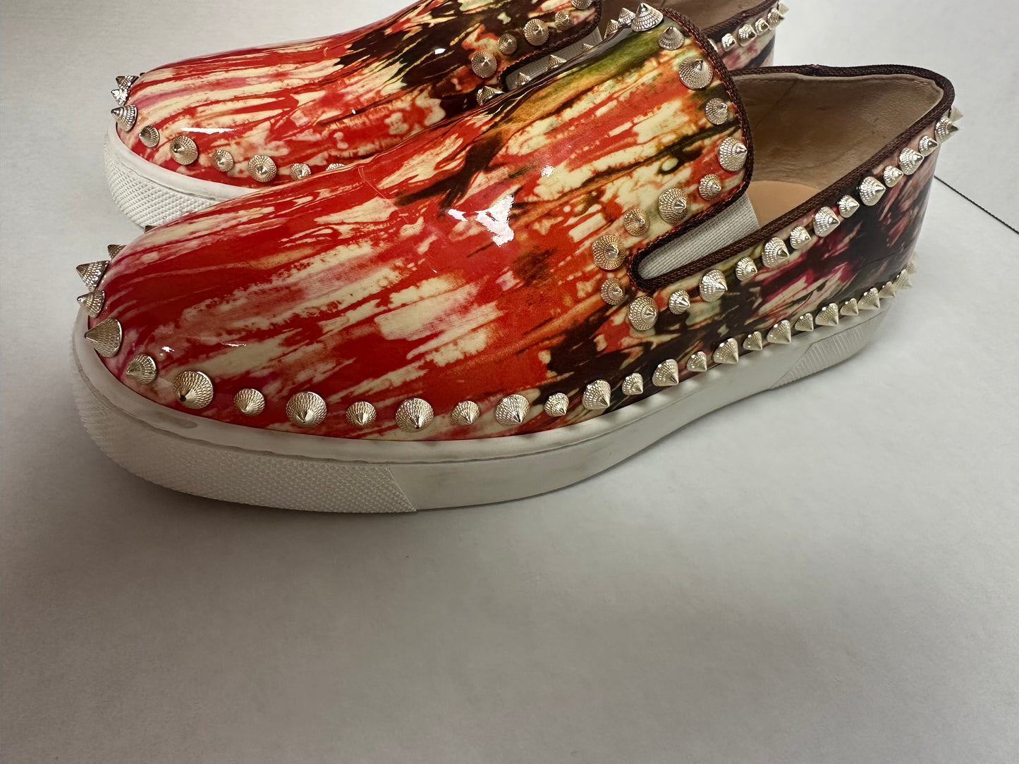 Available Christian Louboutin PIK Boat Flat Bazin Sneaker Spike