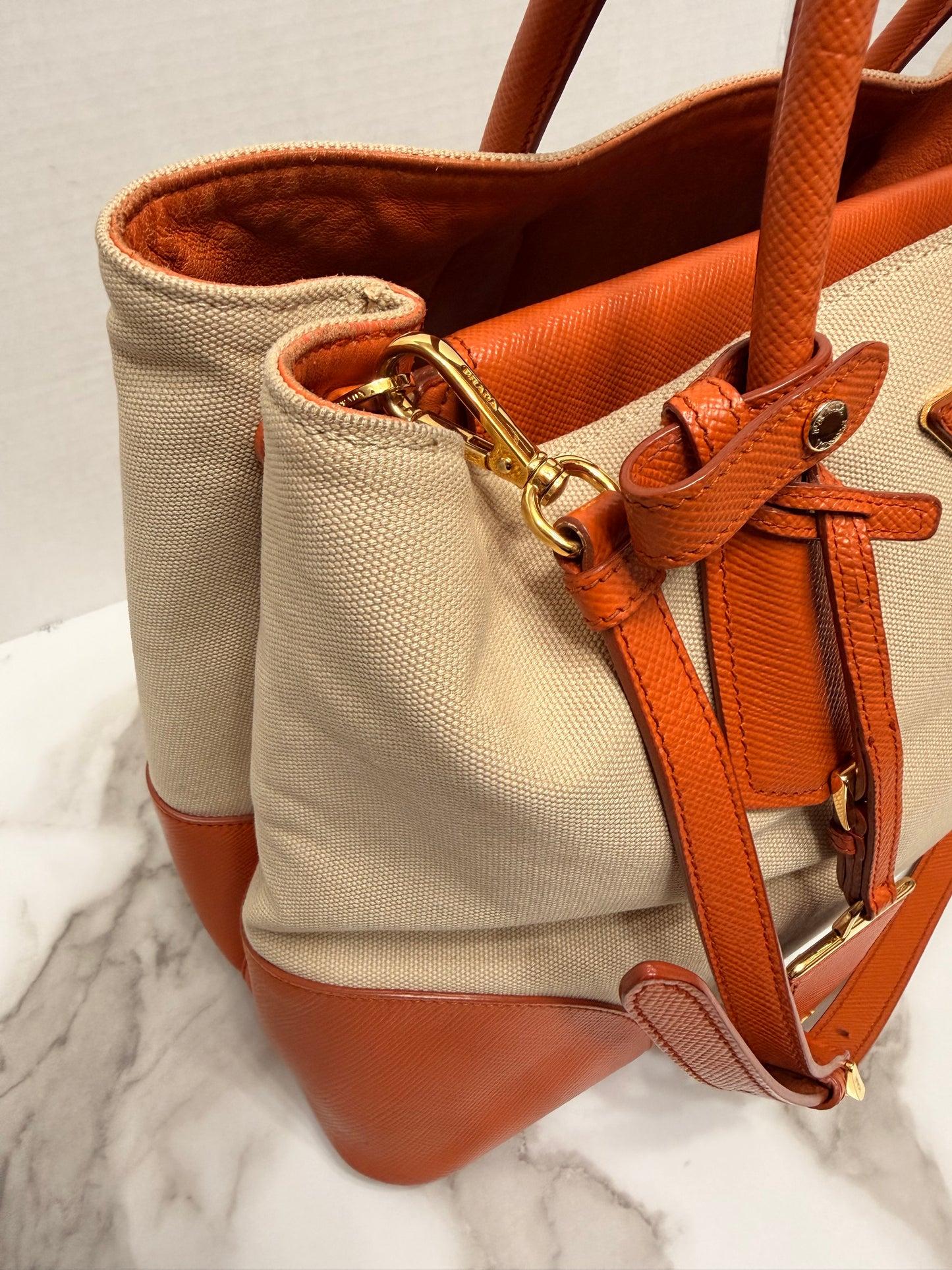 Available Prada Cuir Double Tote