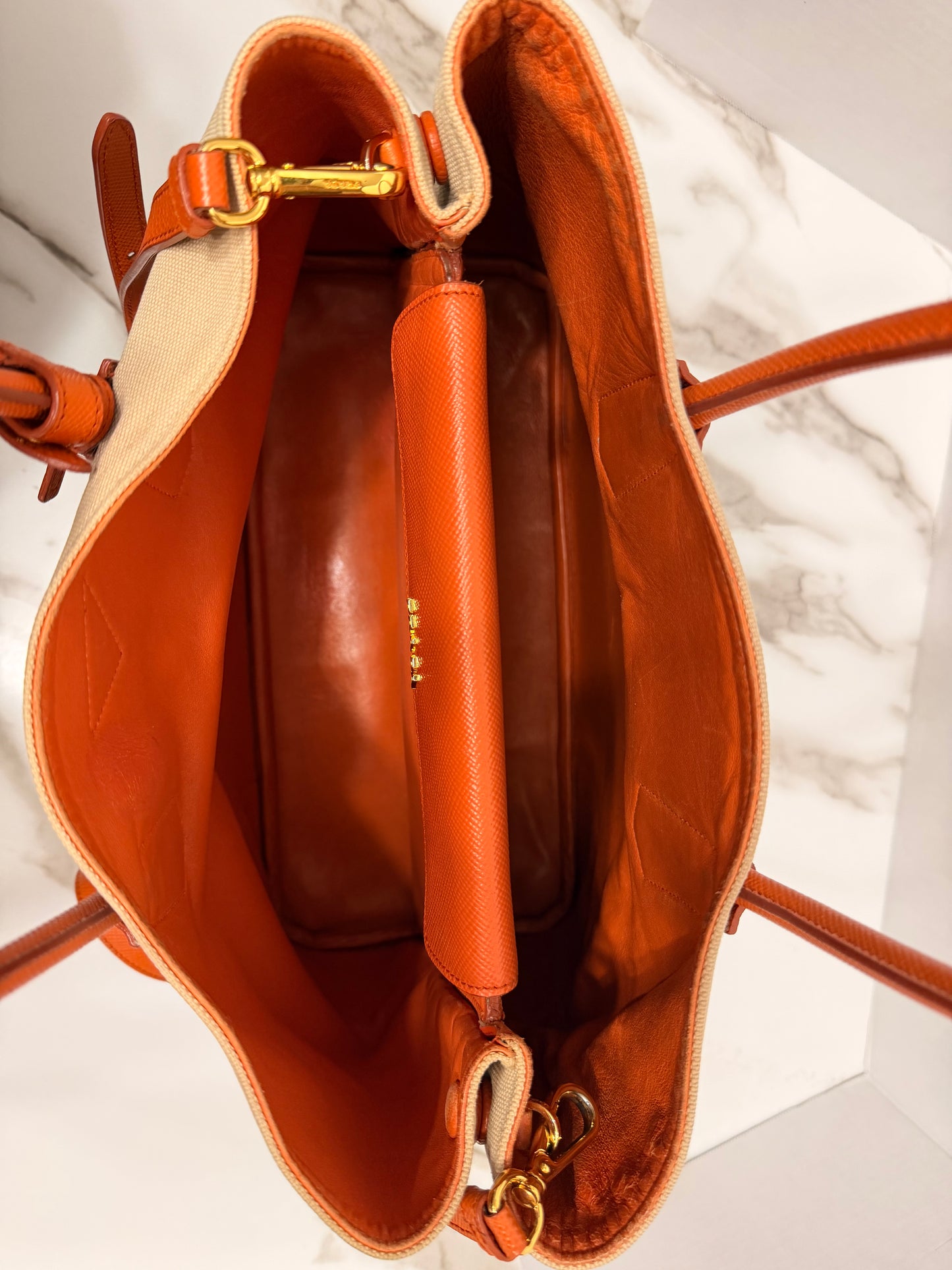 Available Prada Cuir Double Tote