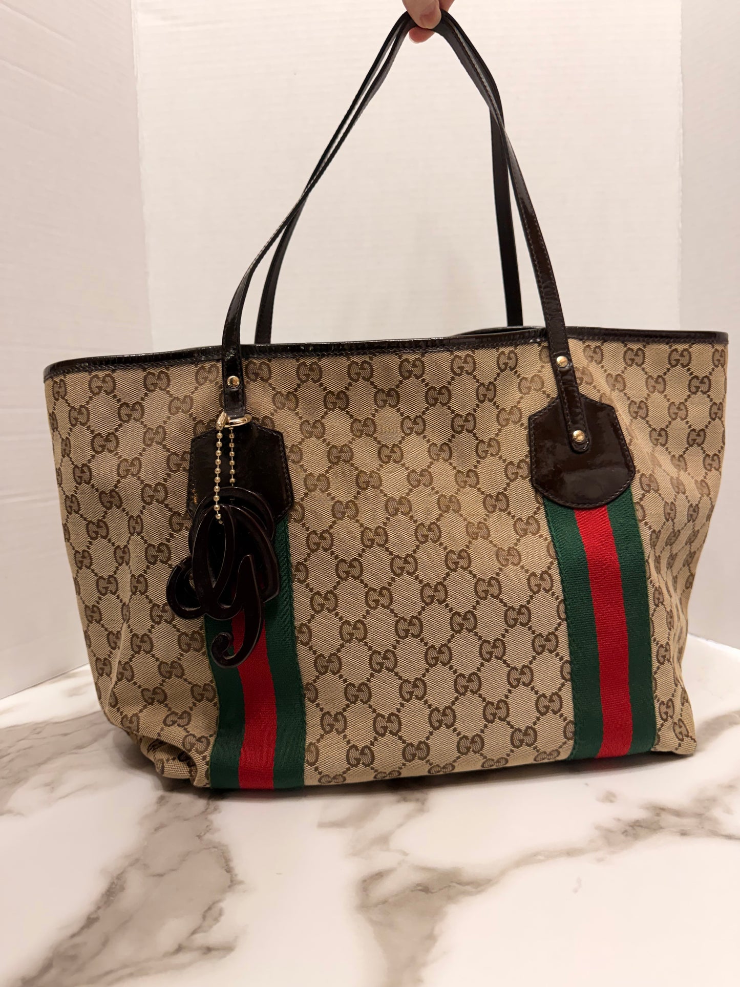 Gucci GG Canvas Web Jolie Tote