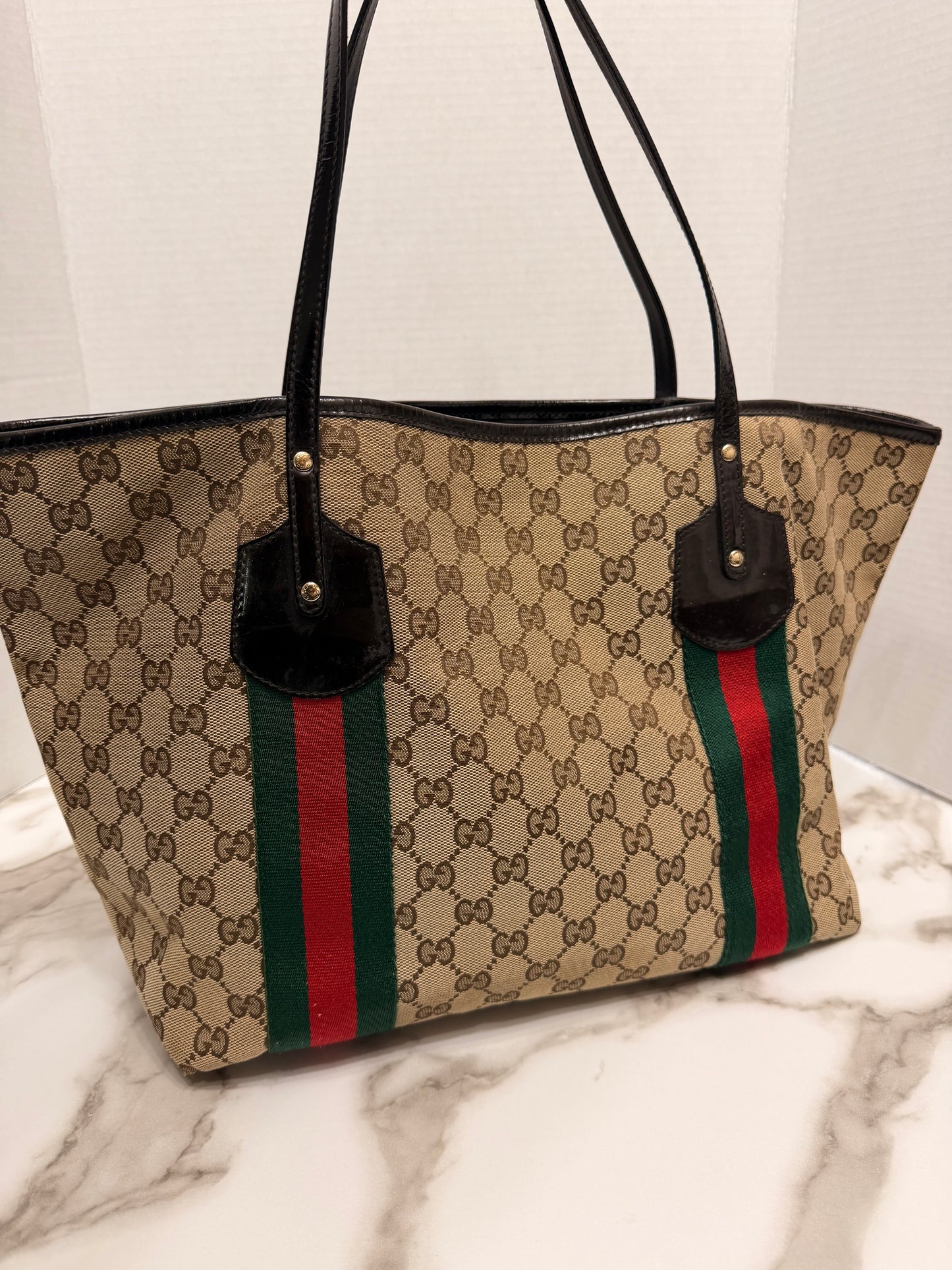 Gucci GG Canvas Web Jolie Tote