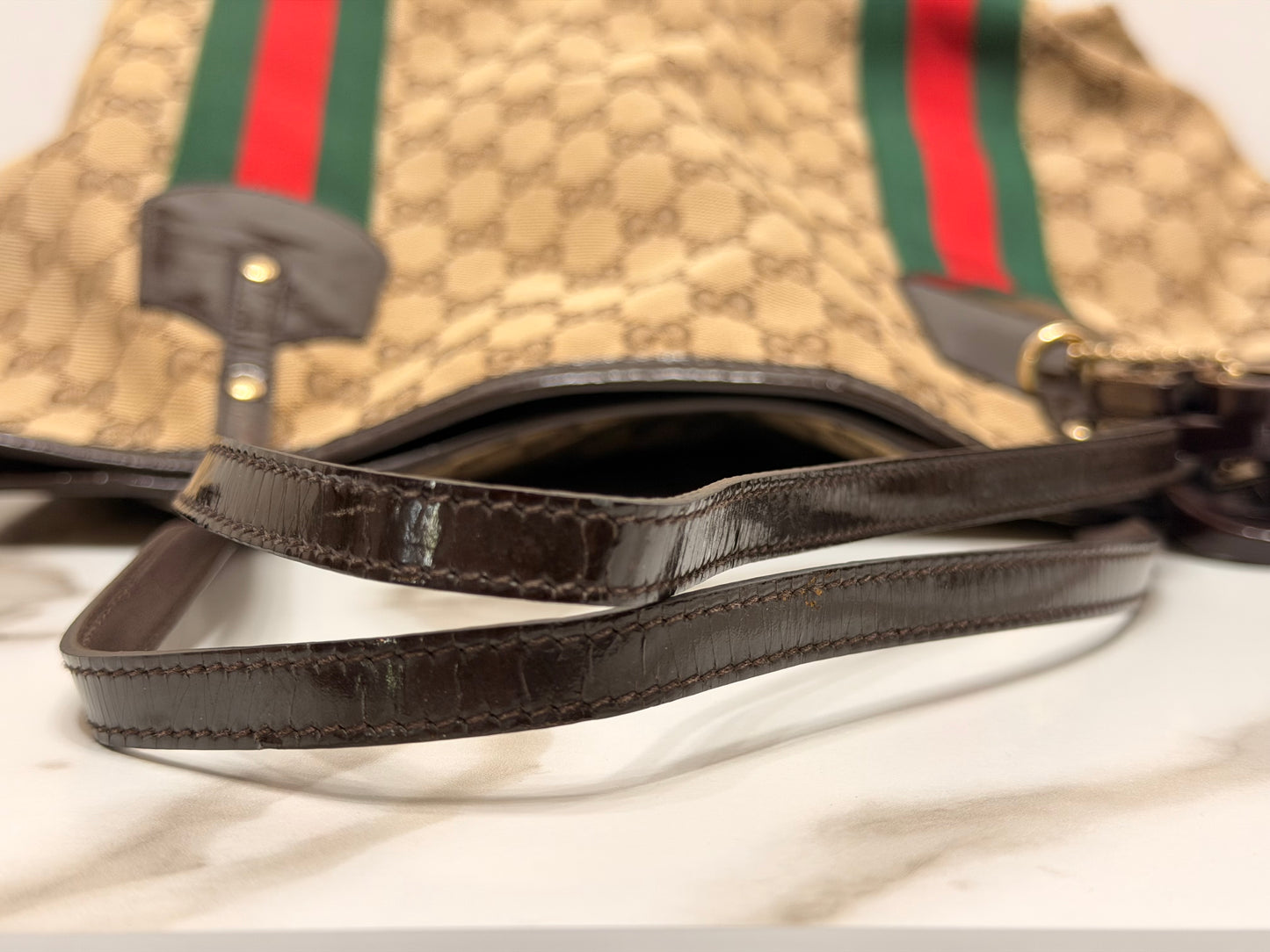 Gucci GG Canvas Web Jolie Tote