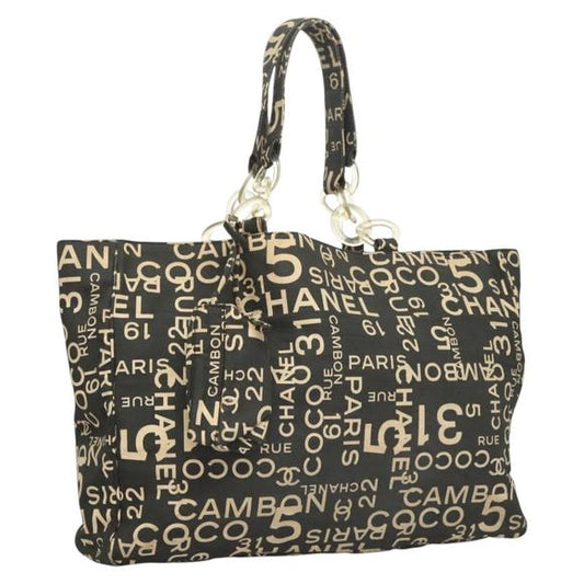 Available Chanel Bysy Line Tote Bag Canvas Black CC XL tote