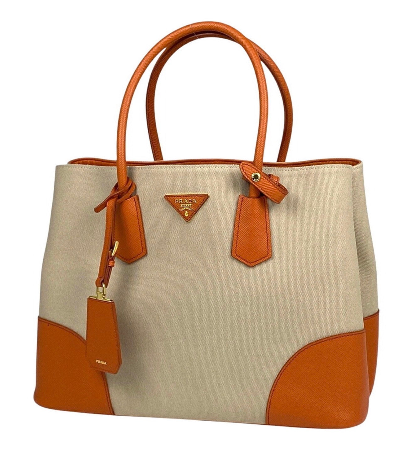 Available Prada Cuir Double Tote