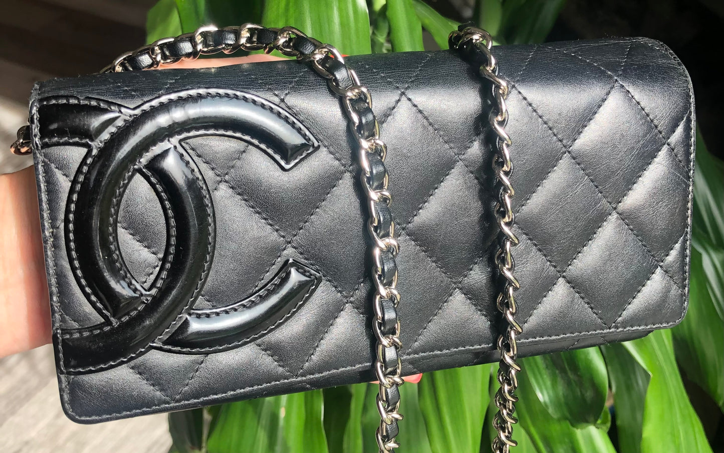 CHANEL Lambskin Cambon Full Flap Wallet