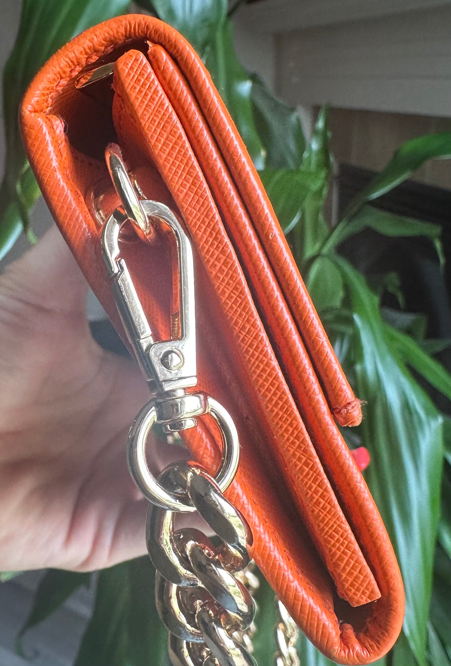 Ferragamo Wallet Ganchini Orange Gold crossbody