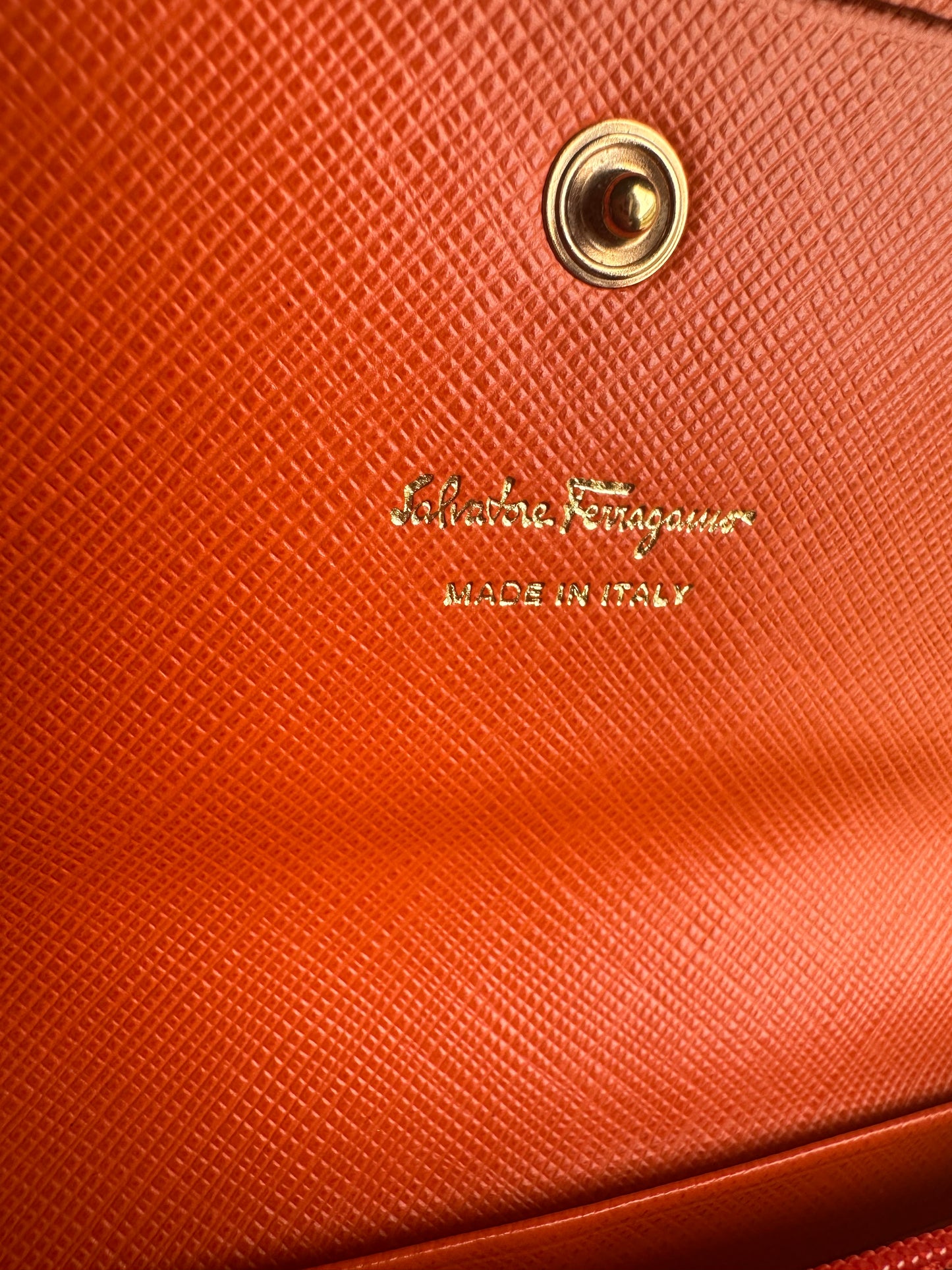 Ferragamo Wallet Ganchini Orange Gold crossbody