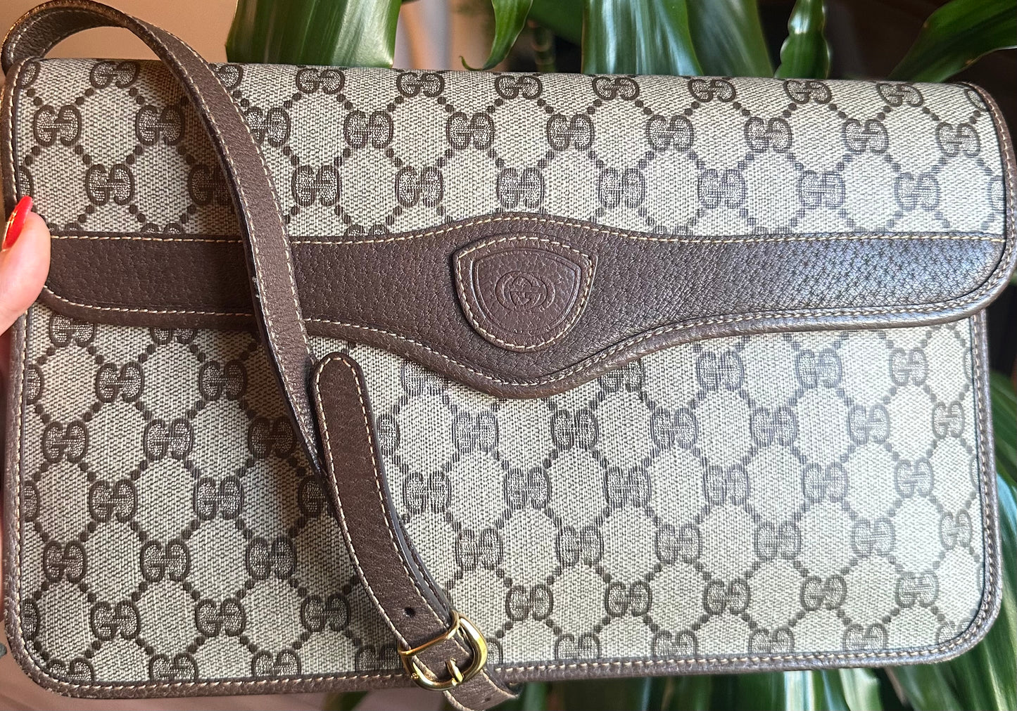 Gucci vintage GG canvas crossbody bag