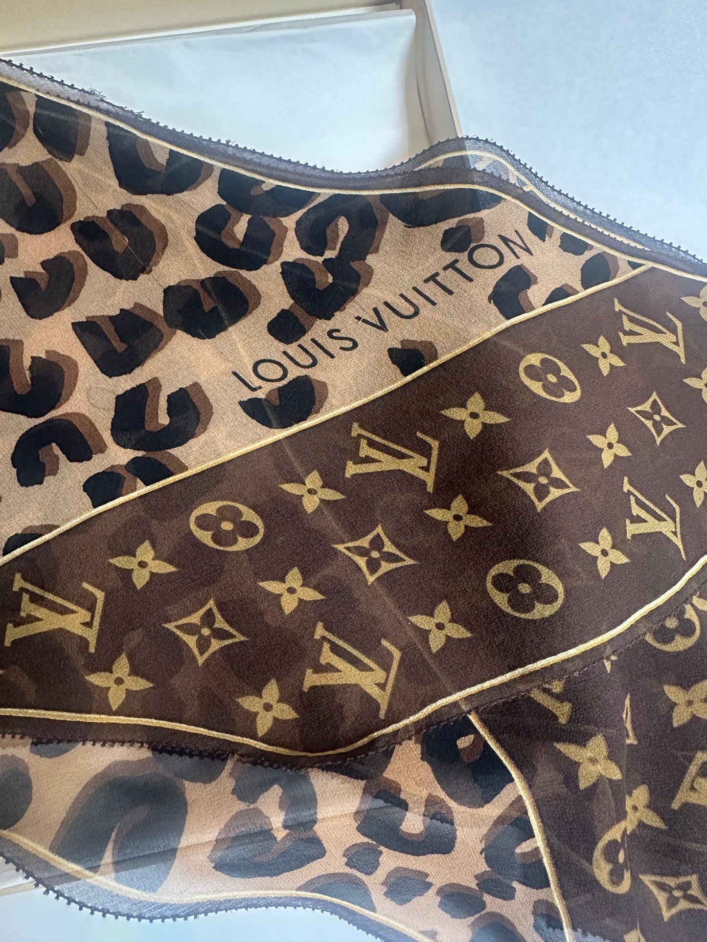 Louis Vuitton Pre-Owned Monogram Leopard silk scarf