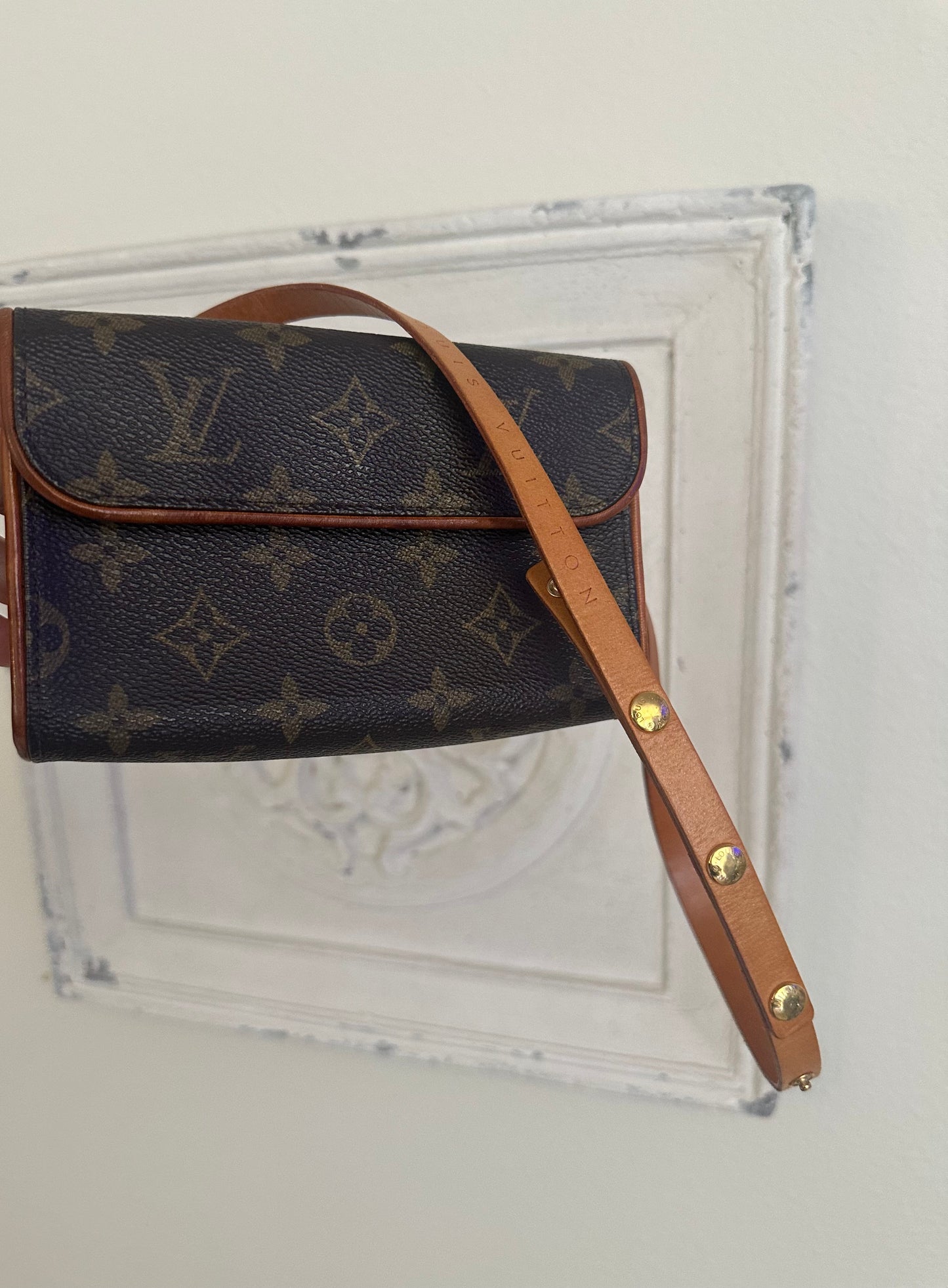 Louis Vuitton Monogram Pochette Florentine belt Bum Bag #XS