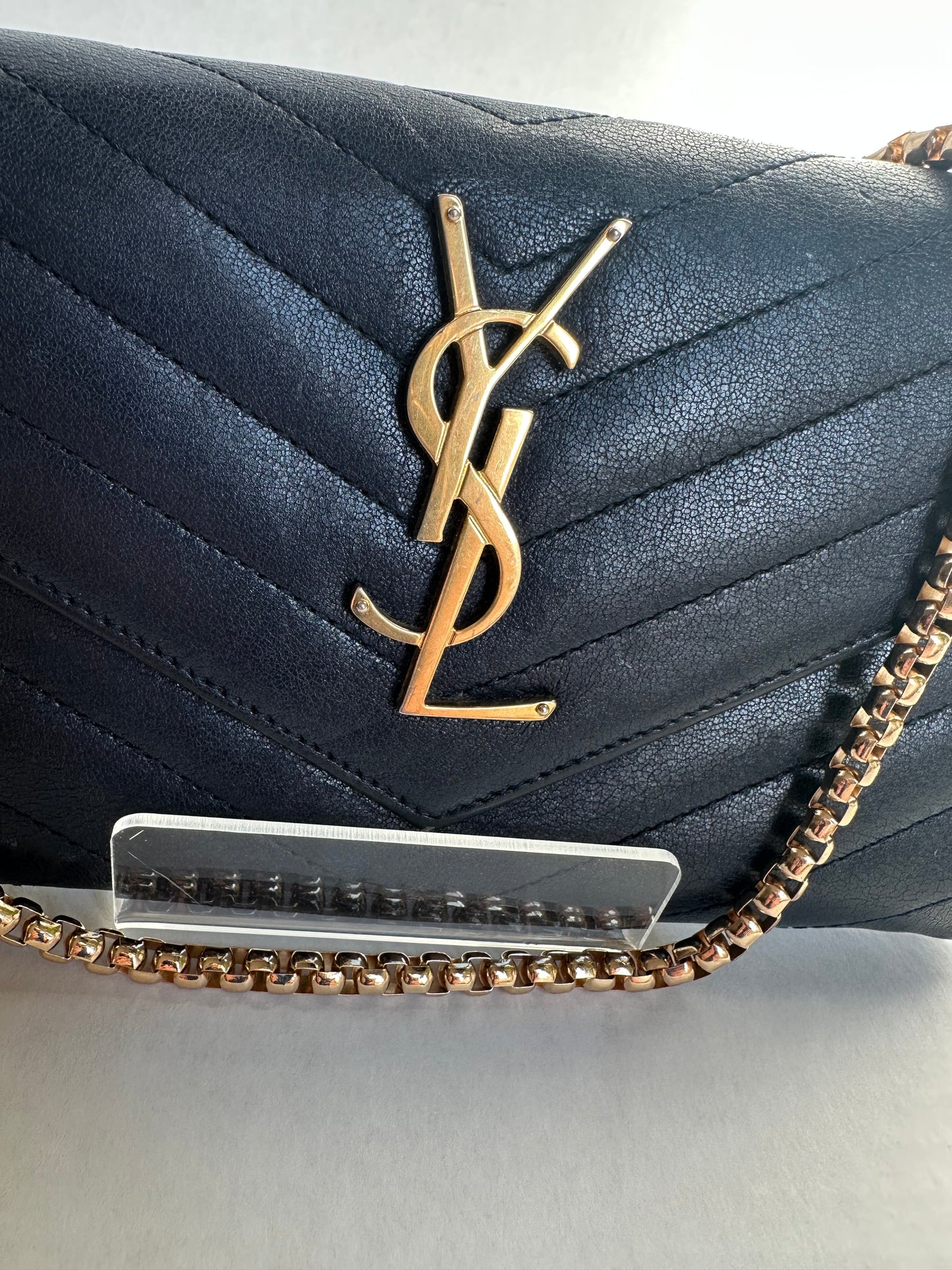 Yves Saint Laurent smooth Chevron Quilt Leather