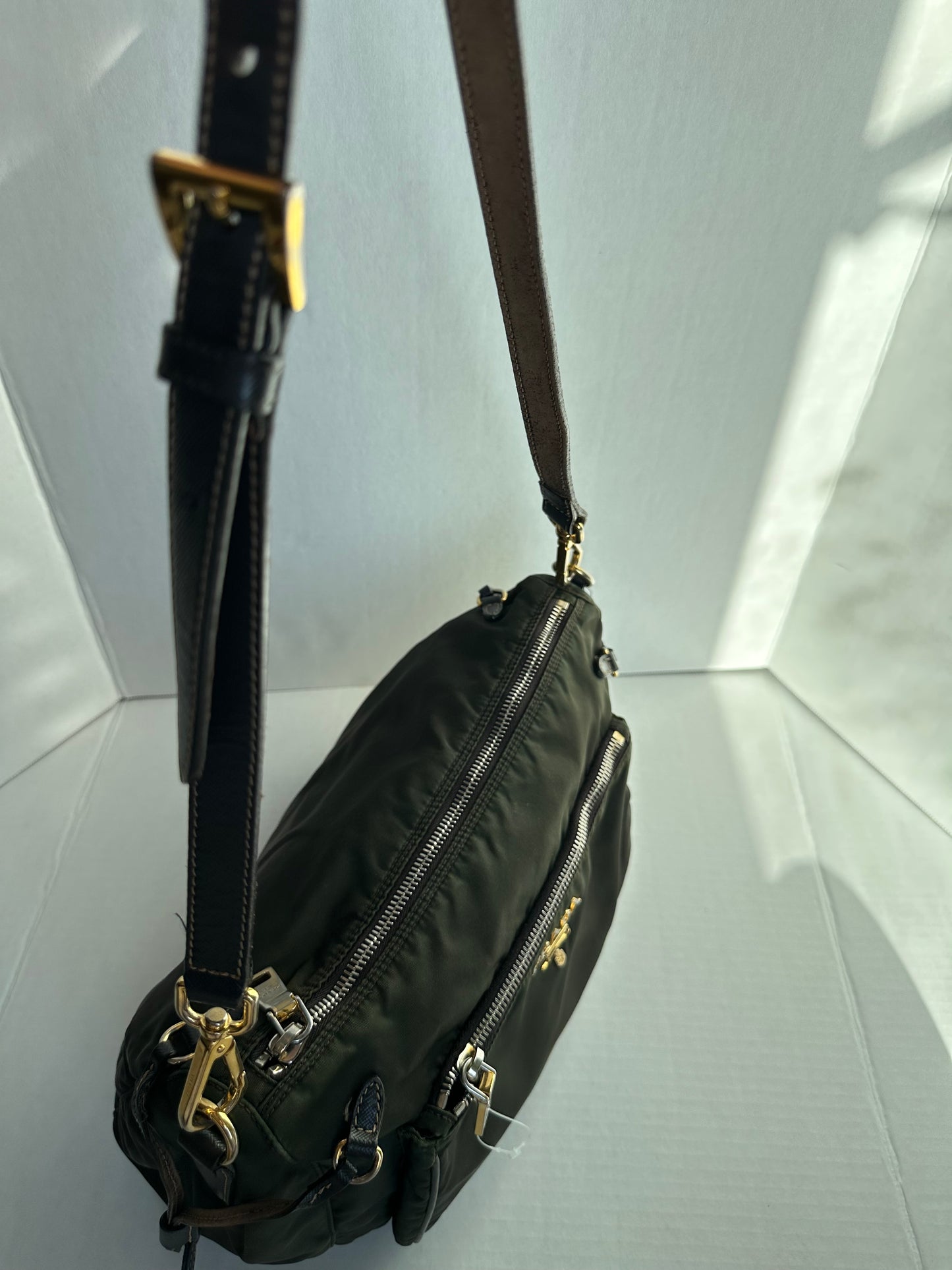 Prada Shoulder Bag Nylon Shoulder Bag Olive