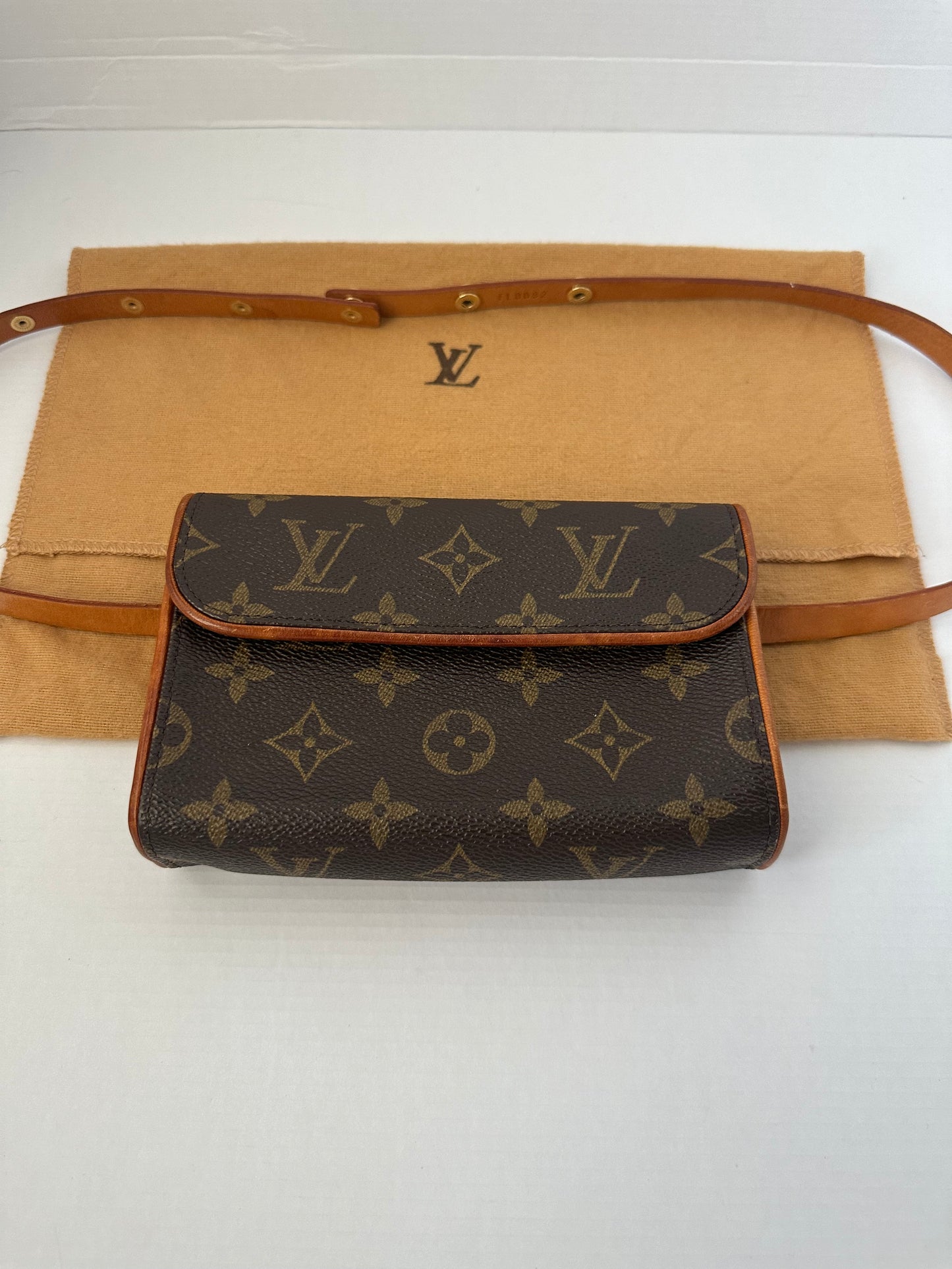 Louis Vuitton Monogram Pochette Florentine belt Bum Bag #XS