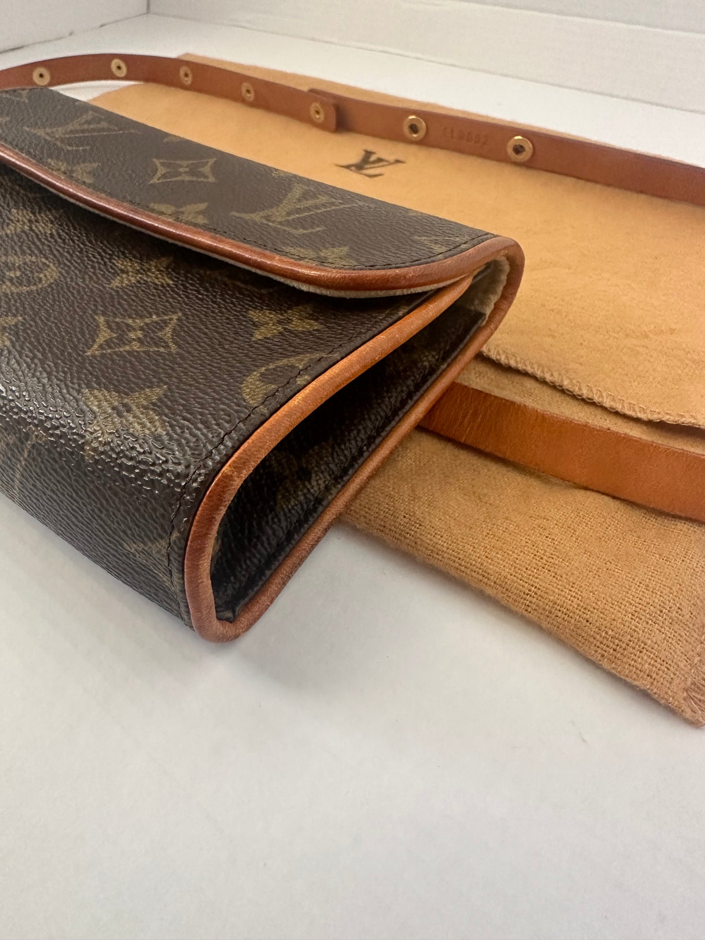 Louis Vuitton Monogram Pochette Florentine belt Bum Bag #XS