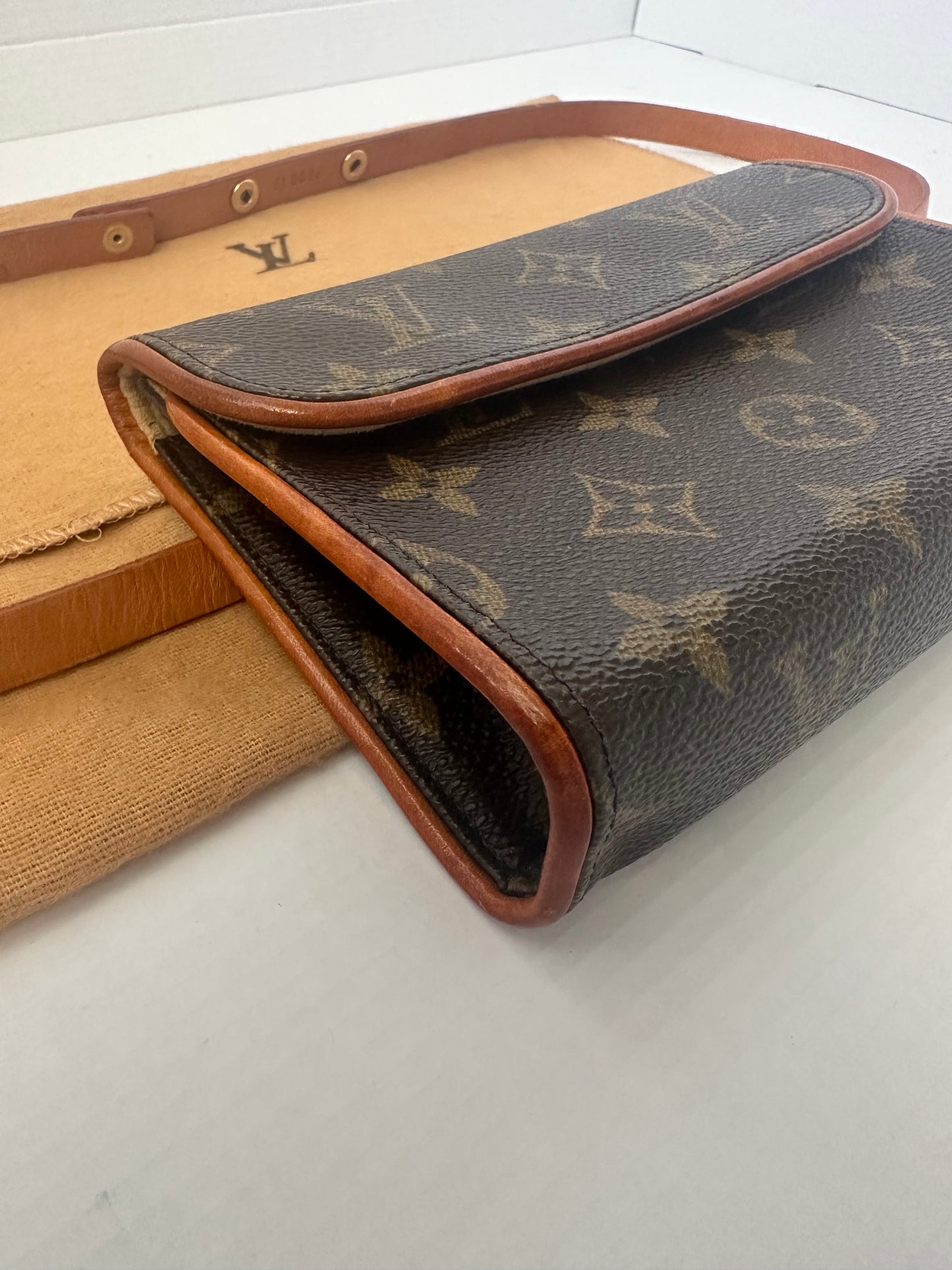 Louis Vuitton Monogram Pochette Florentine belt Bum Bag #XS