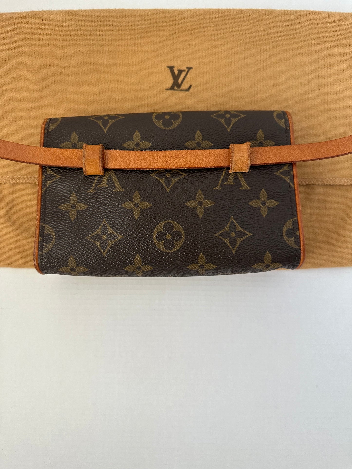 Louis Vuitton Monogram Pochette Florentine belt Bum Bag #XS