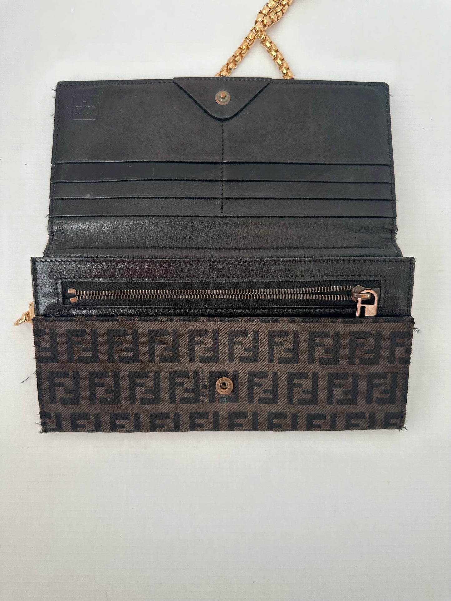 Fendi Zucca Monogram Wallet brown and black