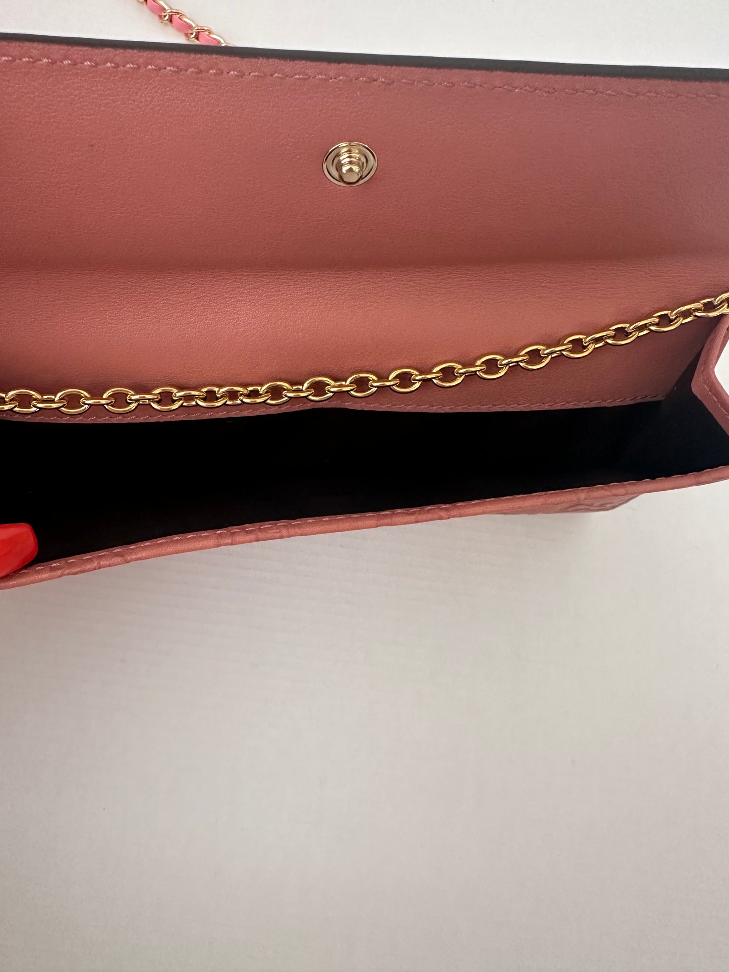 Gucci Guccissima pink leather monogram heart wallet