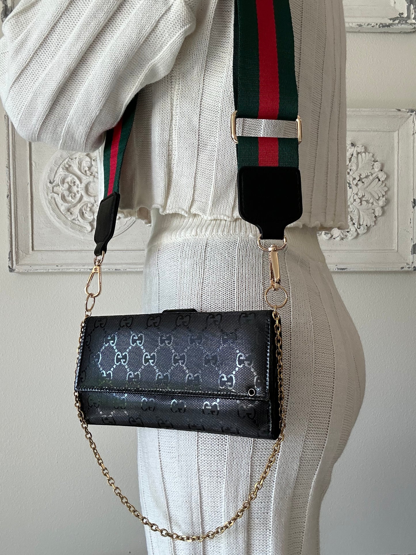 Gucci Imprime Black GG Long WOC