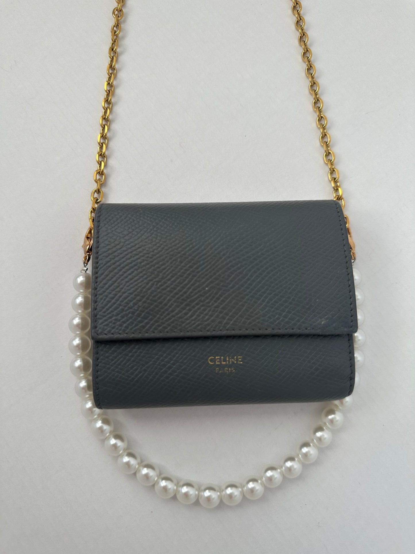 Celine Trifold Compact WOC gray