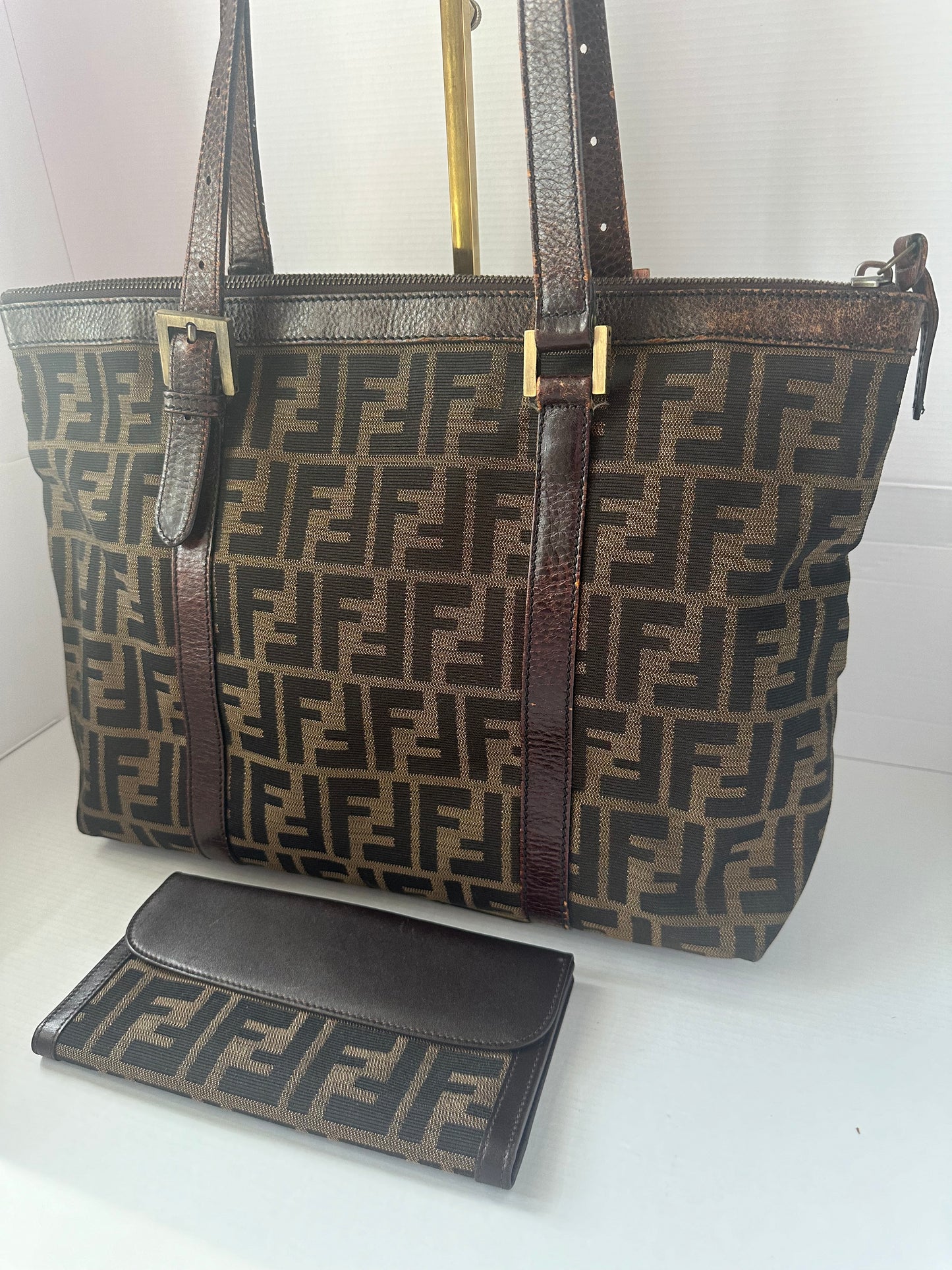 SOLD Fendi Zucca tote and wallet bundle