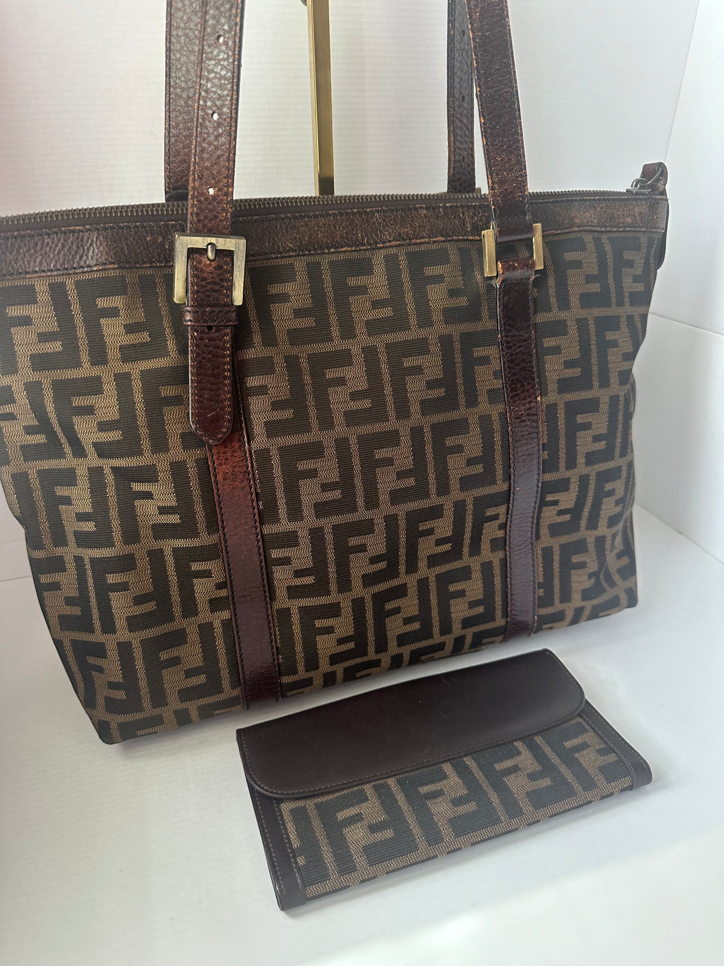 SOLD Fendi Zucca tote and wallet bundle