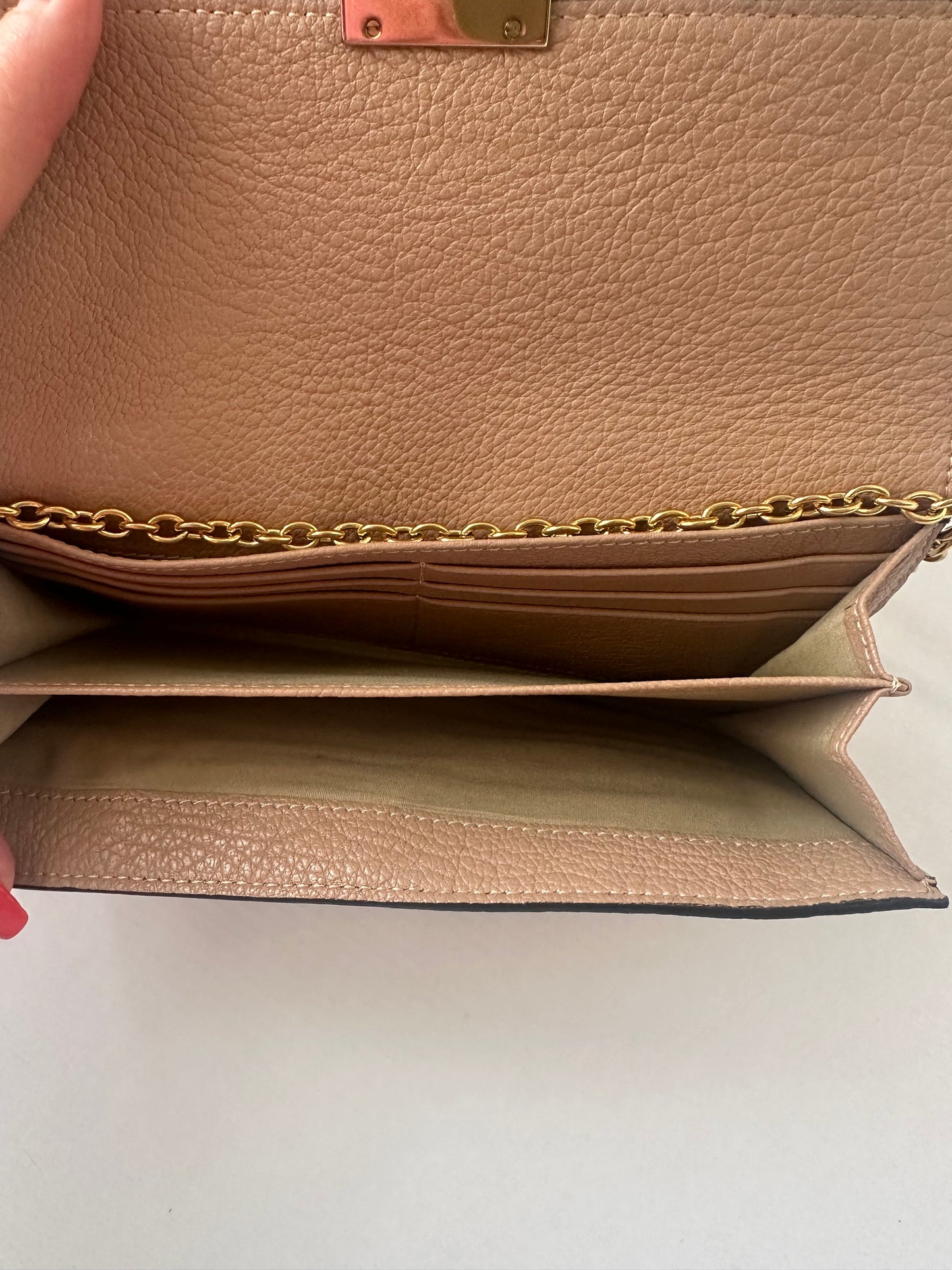 Chloe Goatskin Elsie Long Wallet Gingerbread