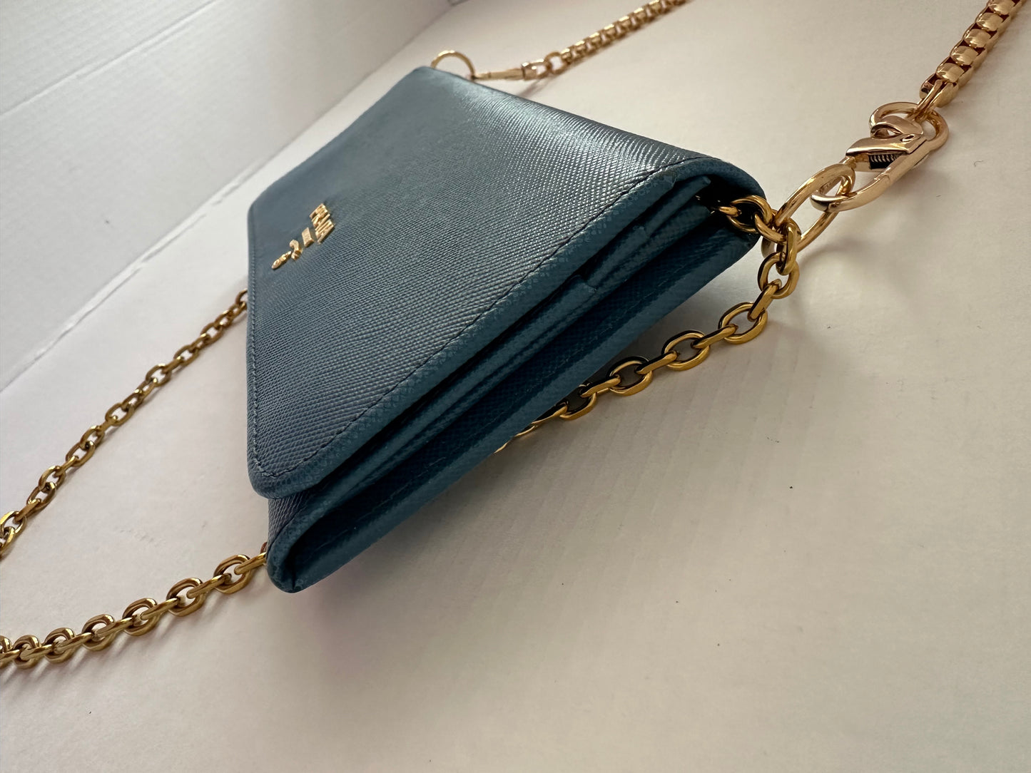 Prada Saffiano Leather Long Wallet blue