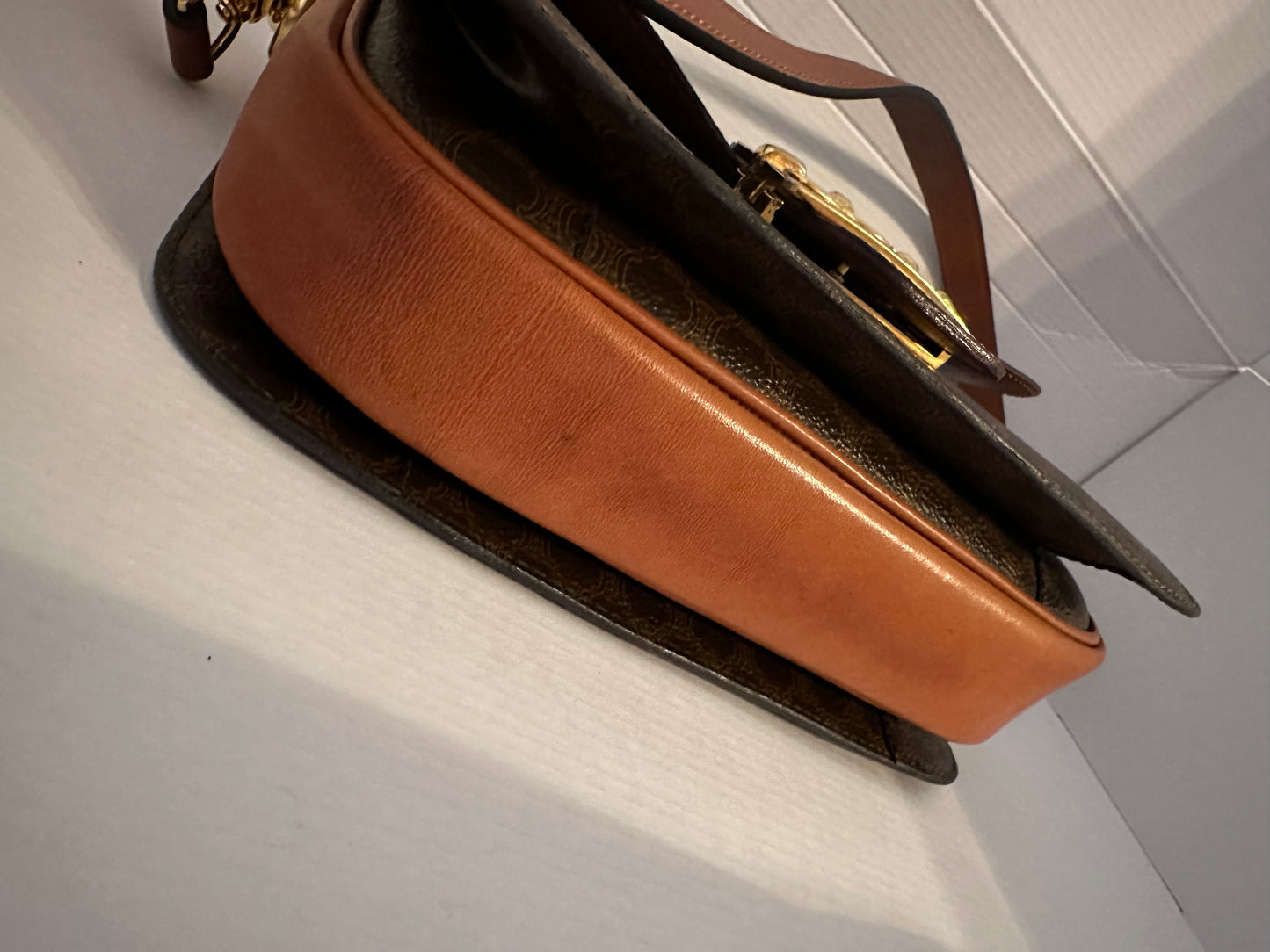 CELINE Macadam Canvas Shoulder Bag