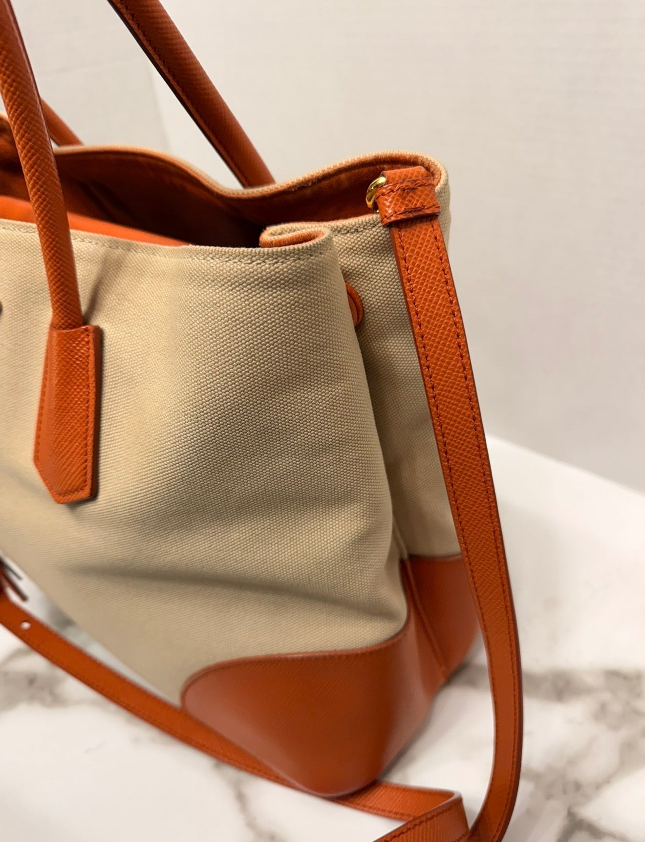 Available Prada Cuir Double Tote