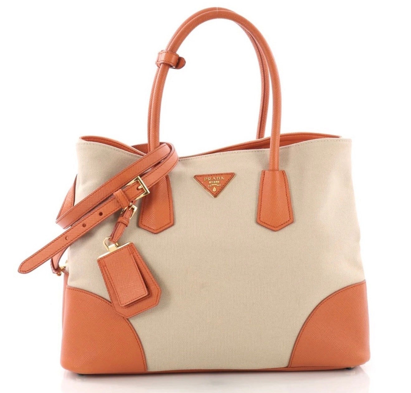Available Prada Cuir Double Tote
