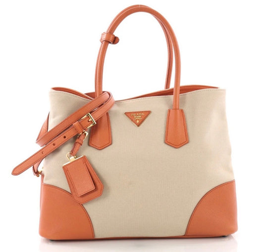 Available Prada Cuir Double Tote