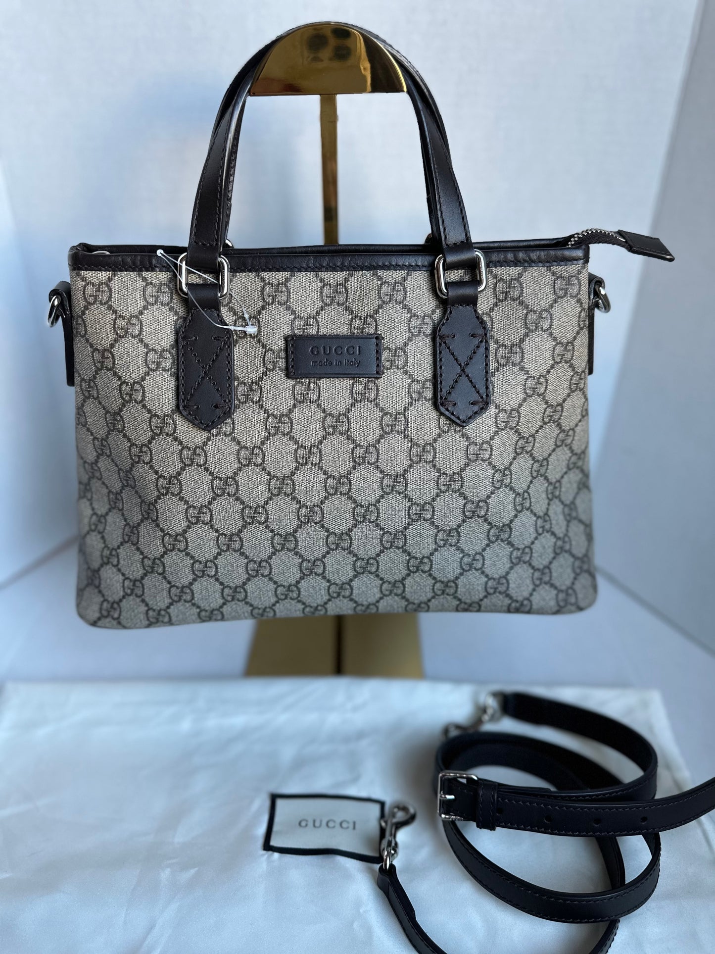 Gucci Beige GG Supreme Convertible Small Tote