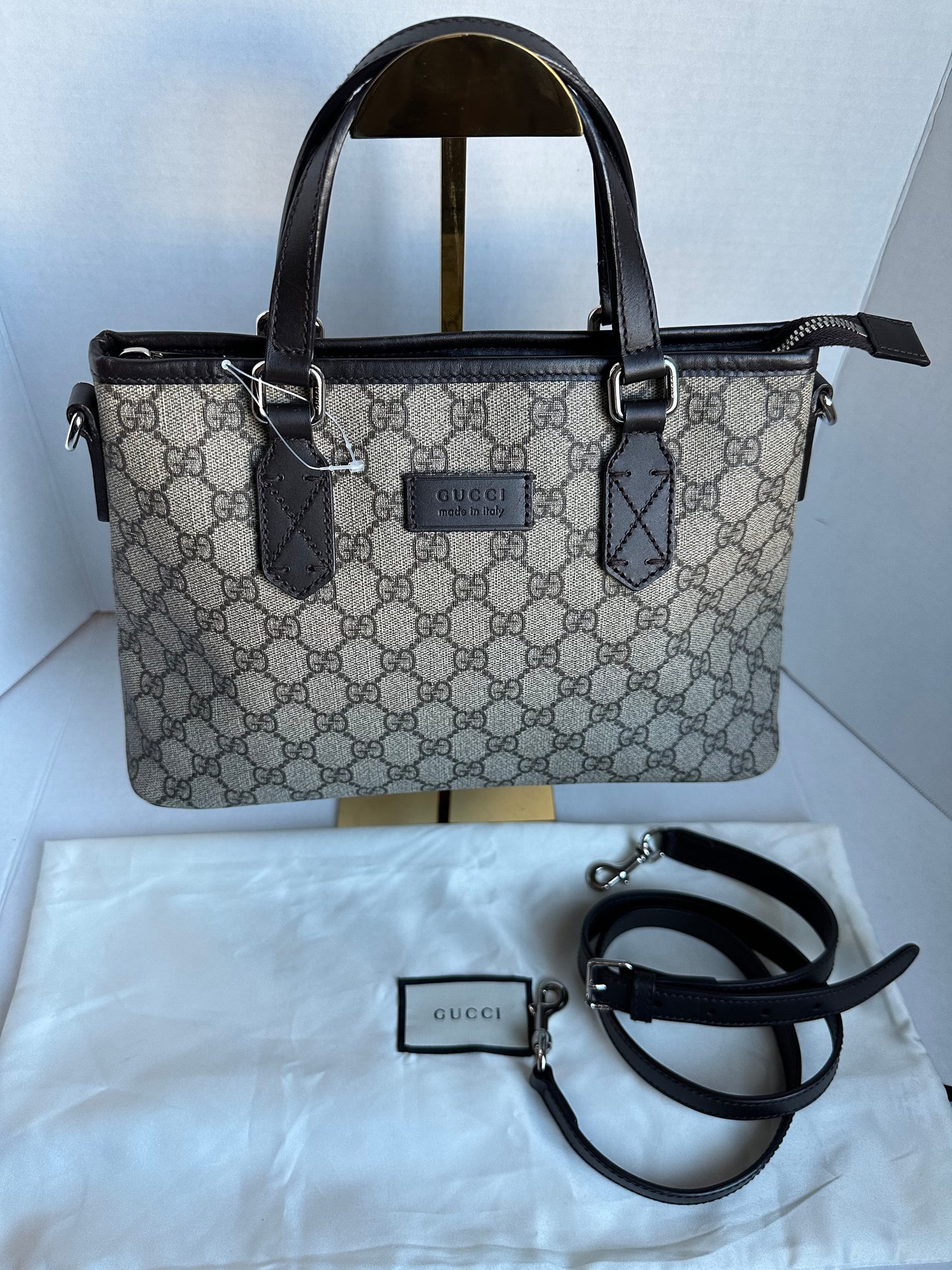 Gucci Beige GG Supreme Convertible Small Tote