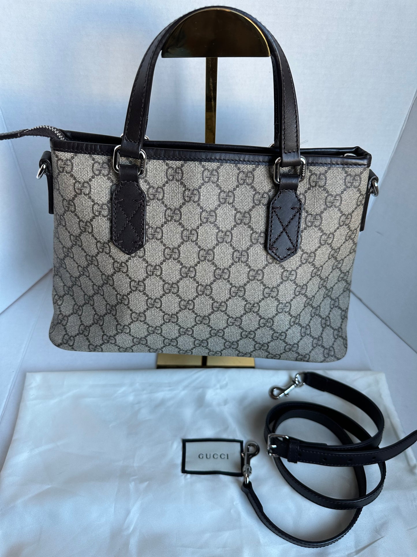 Gucci Beige GG Supreme Convertible Small Tote