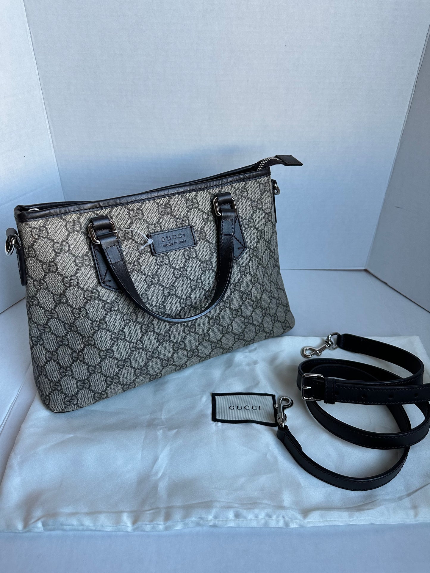 Gucci Beige GG Supreme Convertible Small Tote