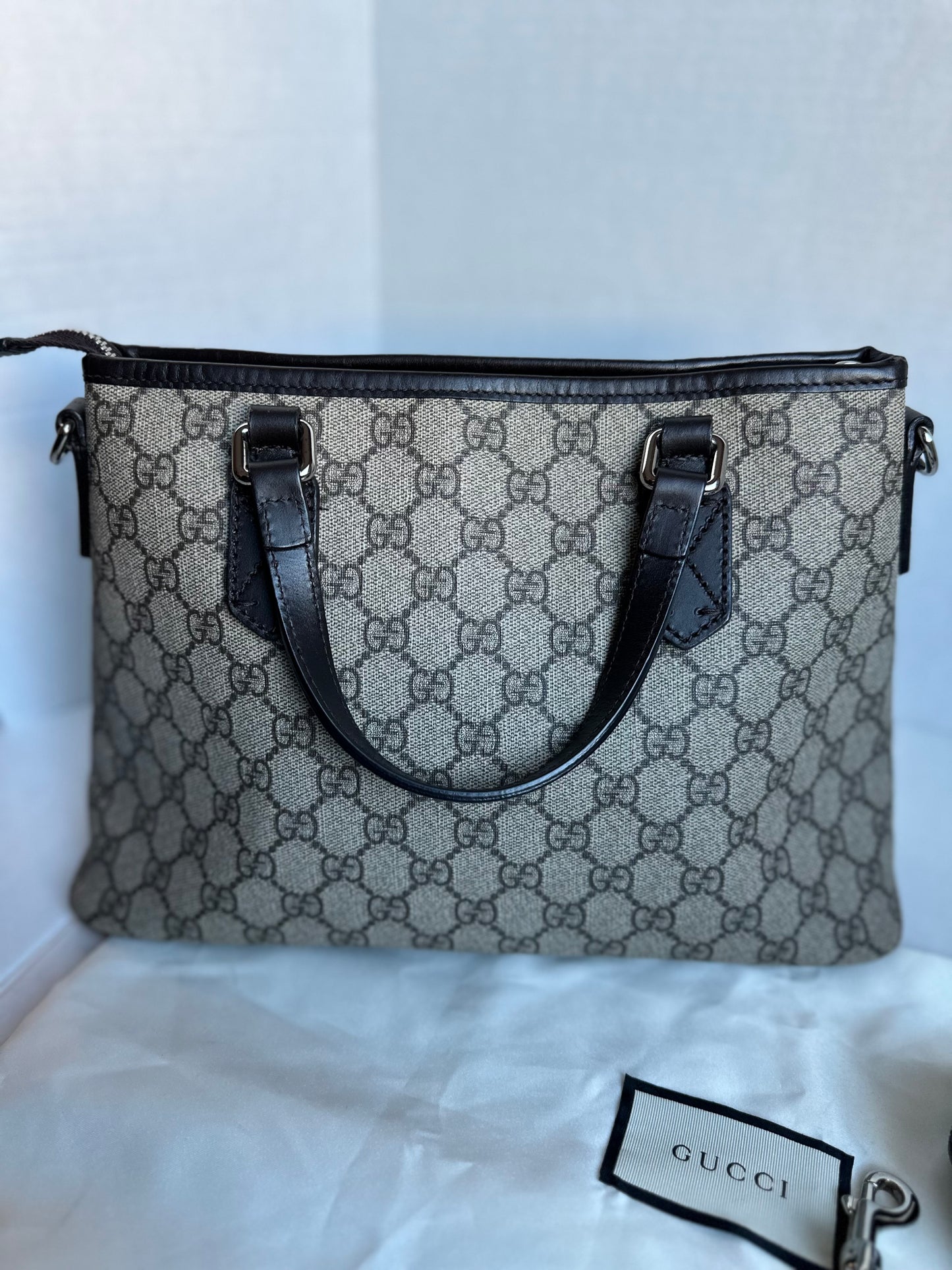 Gucci Beige GG Supreme Convertible Small Tote