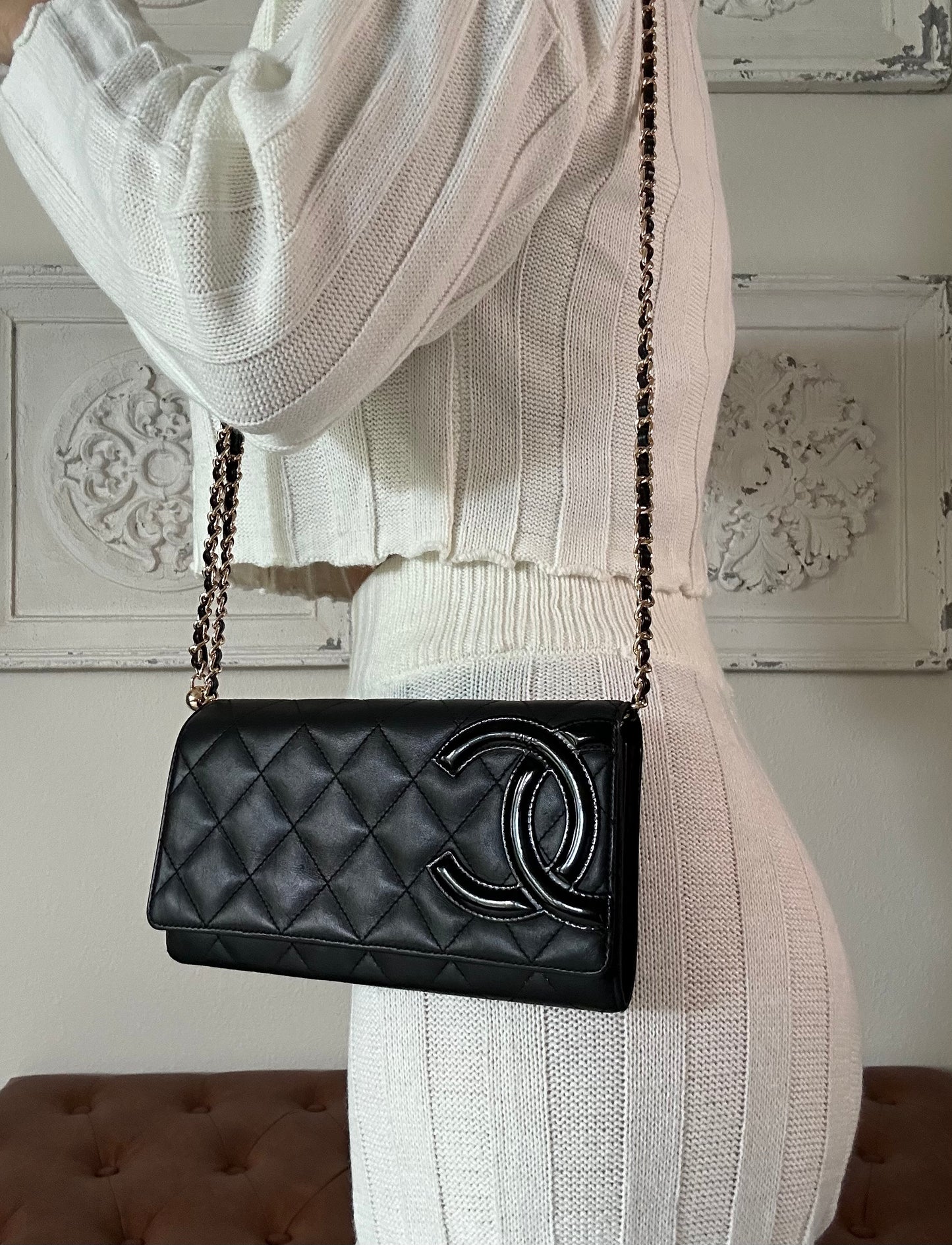 CHANEL Lambskin Cambon Full Flap Wallet