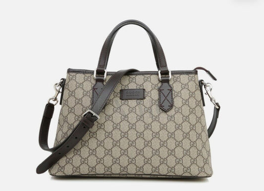 Gucci Beige GG Supreme Convertible Small Tote