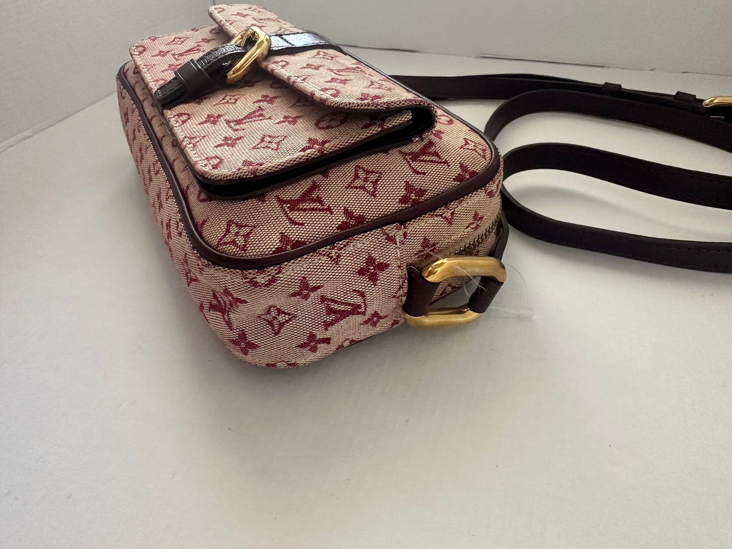 Louis Vuitton LV Shoulder Bag Juliette Red Monogram Mini Lin vintage