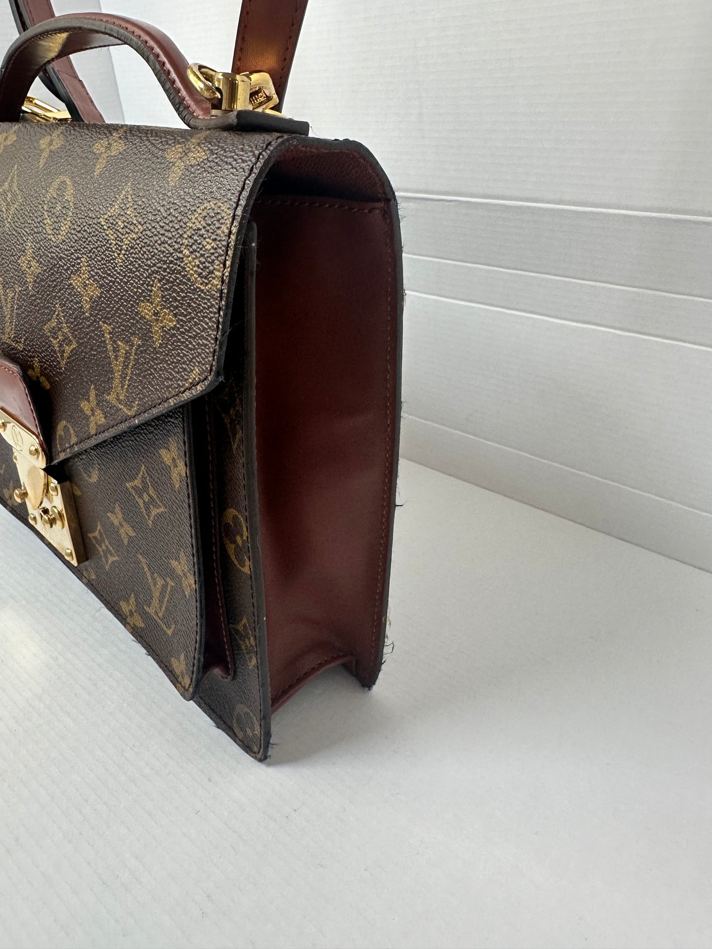 Louis Vuitton monogram monceau 28 two way crossbody top handle purse