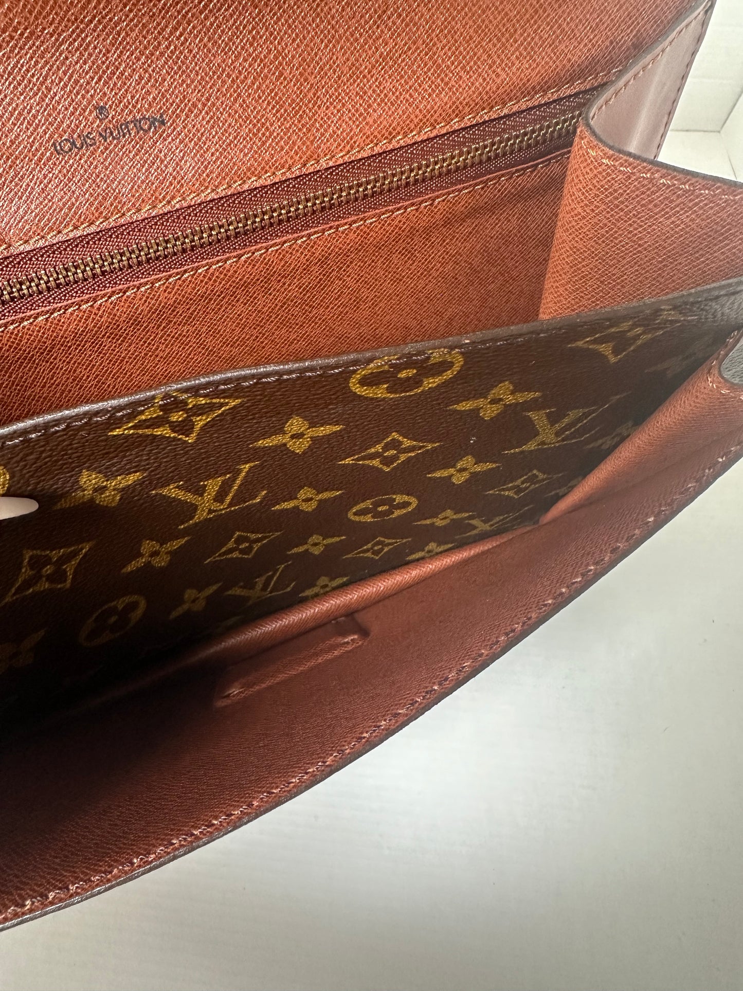 Louis Vuitton monogram monceau 28 two way crossbody top handle purse