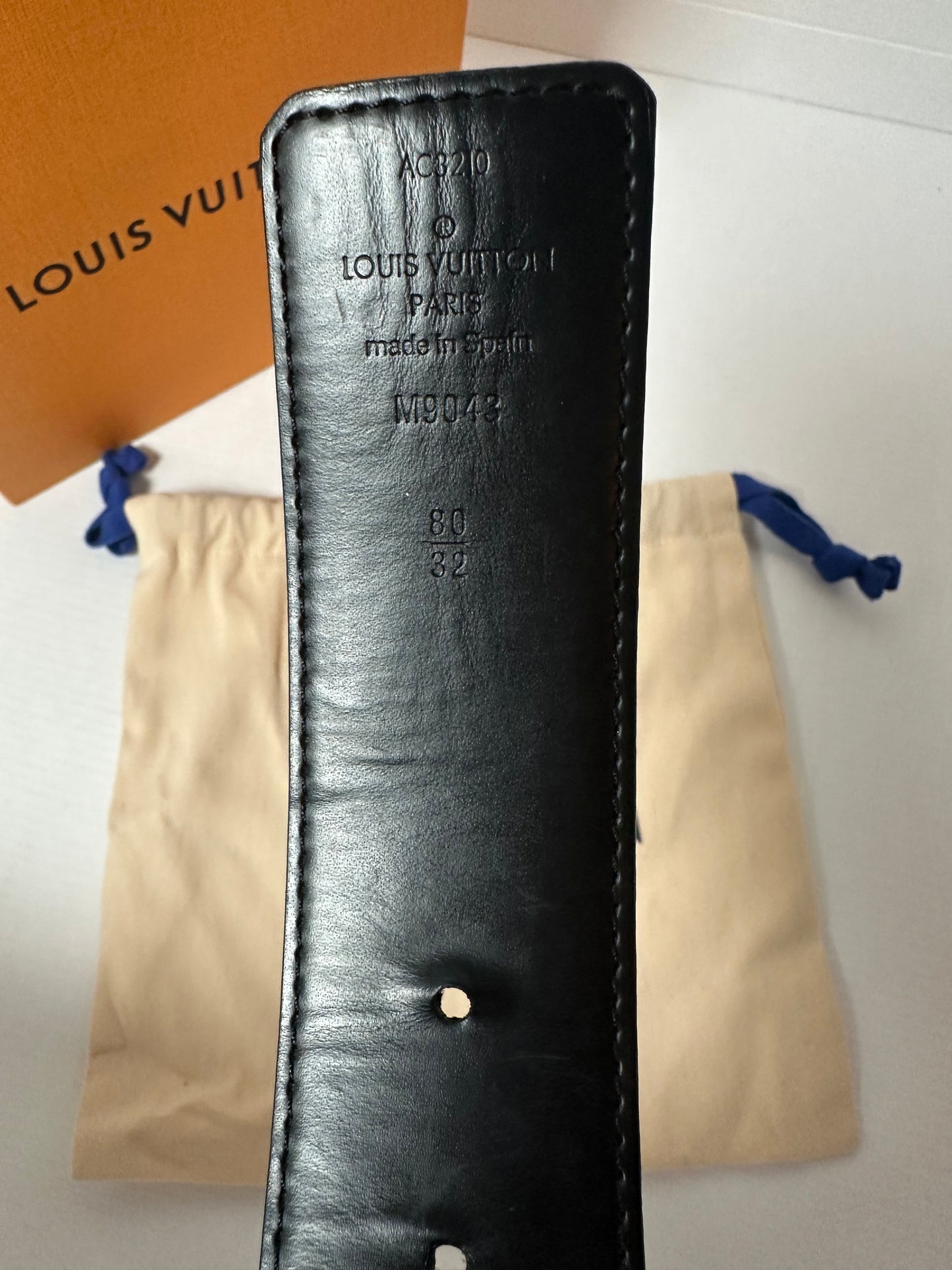 LOUIS VUITTON Monogram Eclipse belt