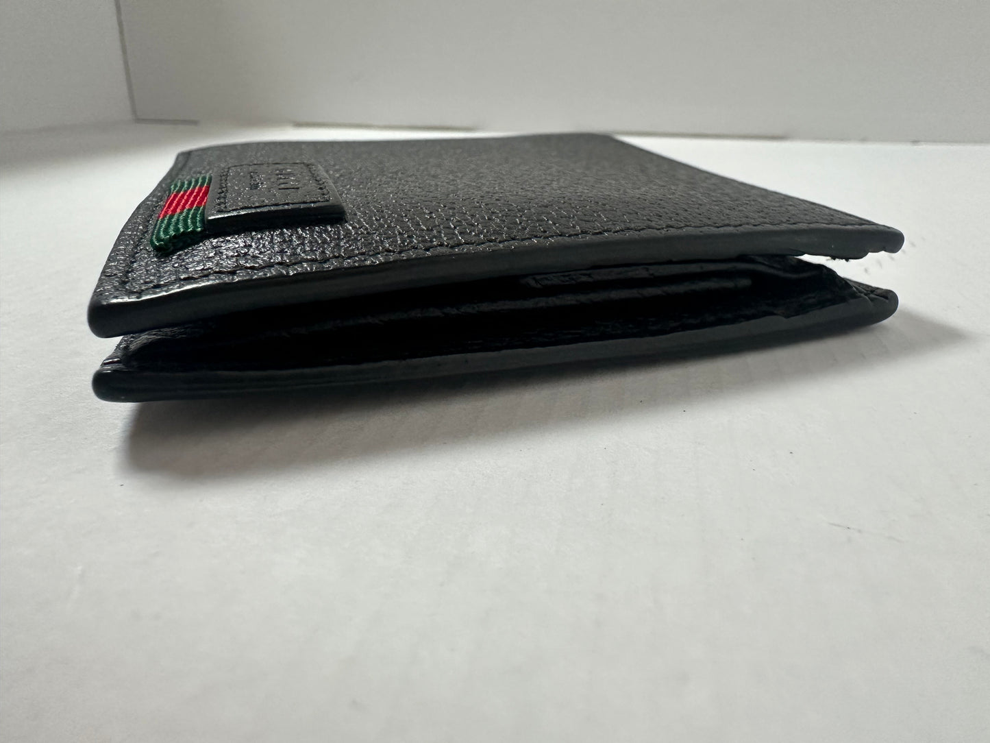 Gucci men's leather wallet with web