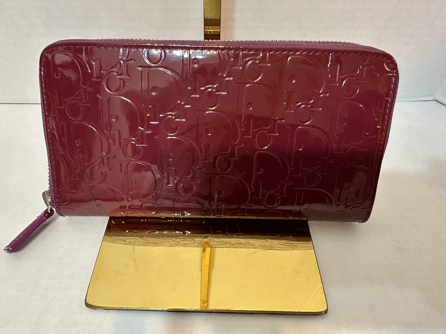 Available Christian Dior Patent Trotter Long Zip Wallet