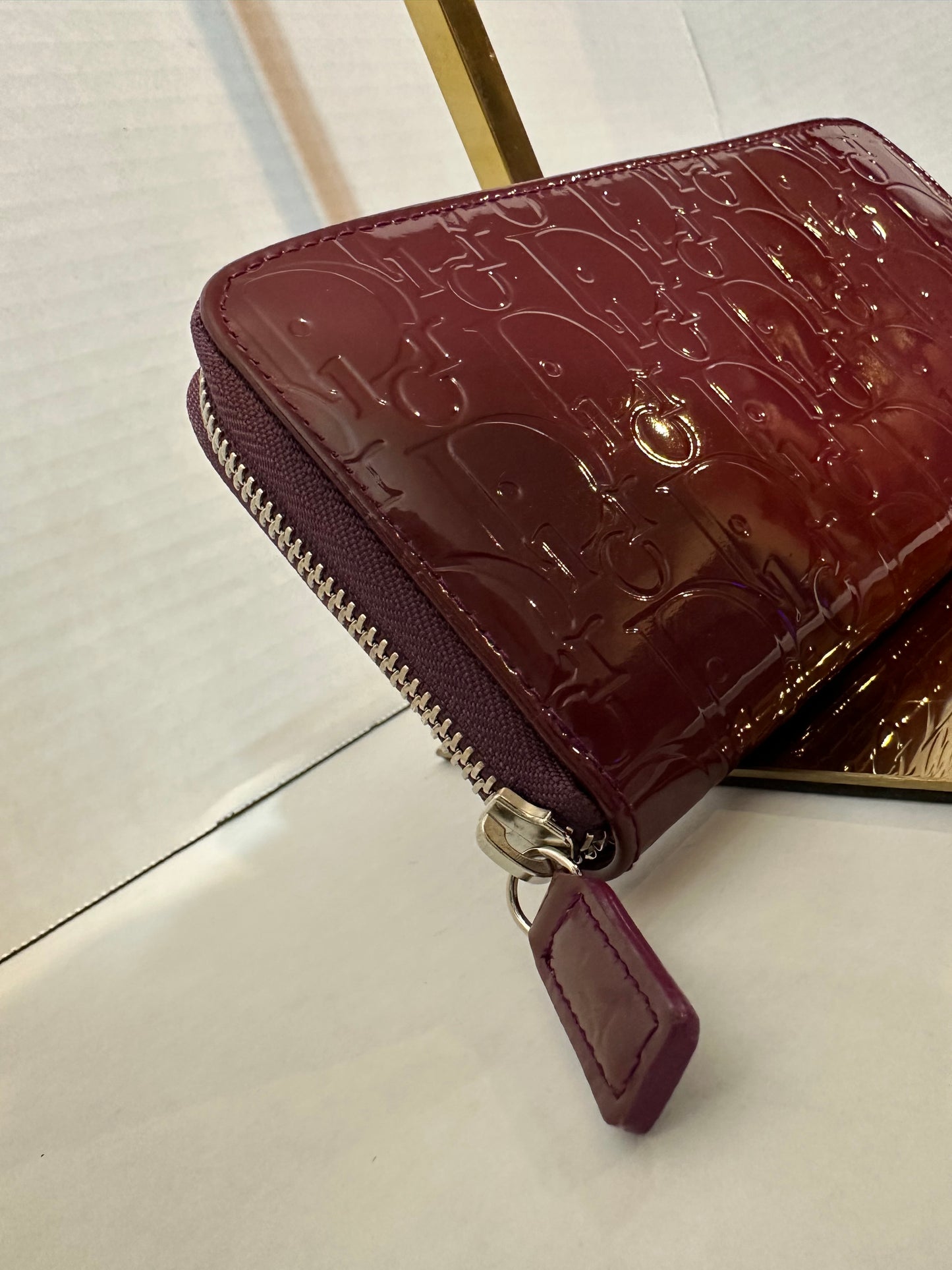 Available Christian Dior Patent Trotter Long Zip Wallet