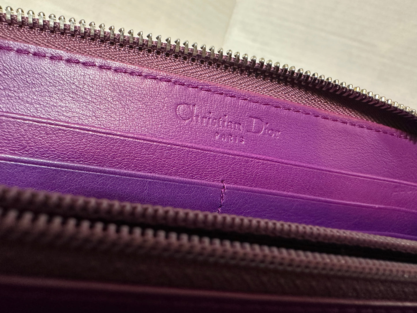 Available Christian Dior Patent Trotter Long Zip Wallet